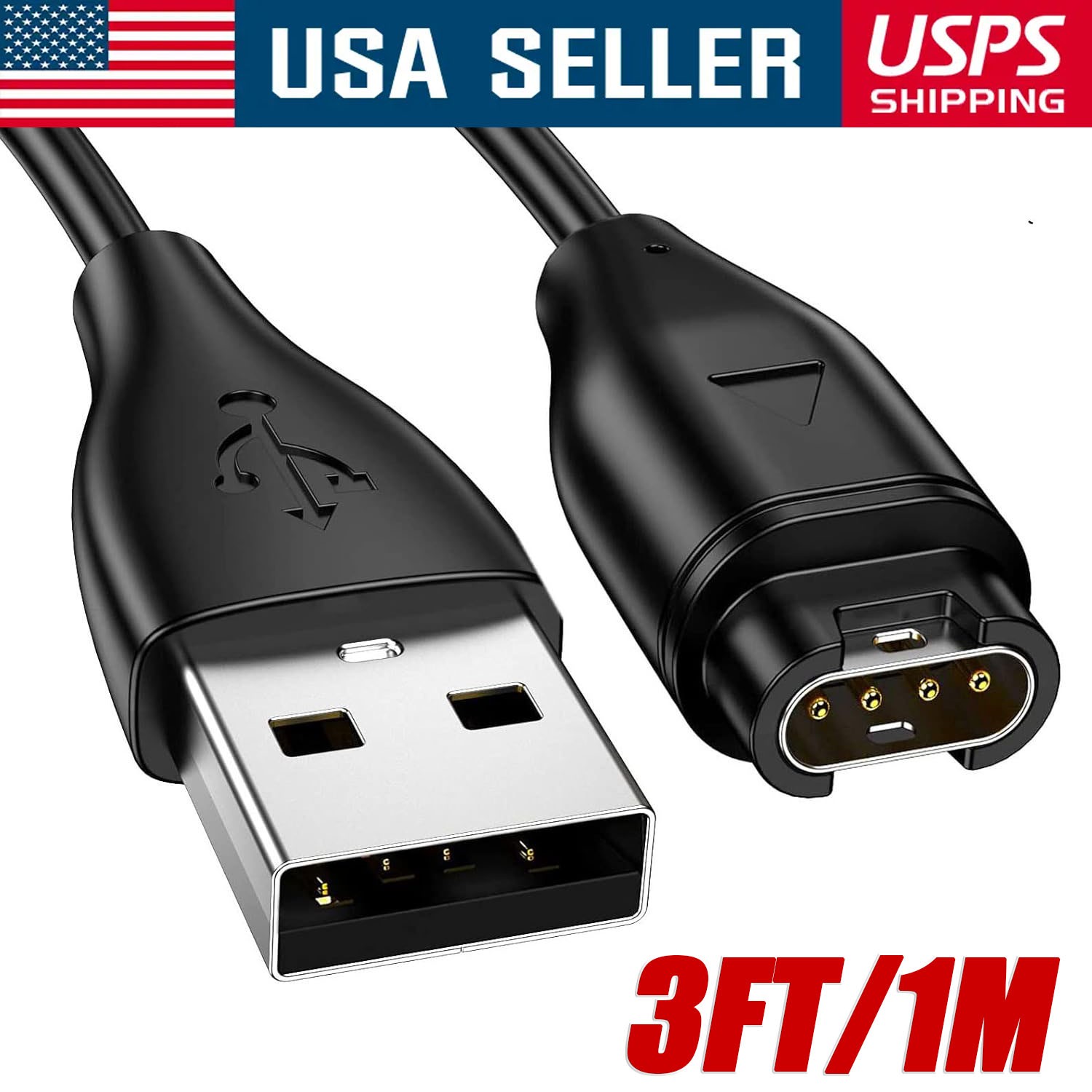 USB Charger for Garmin Fenix 5X Vivoactive 3 Vivosport Watch Charging Cable Cord