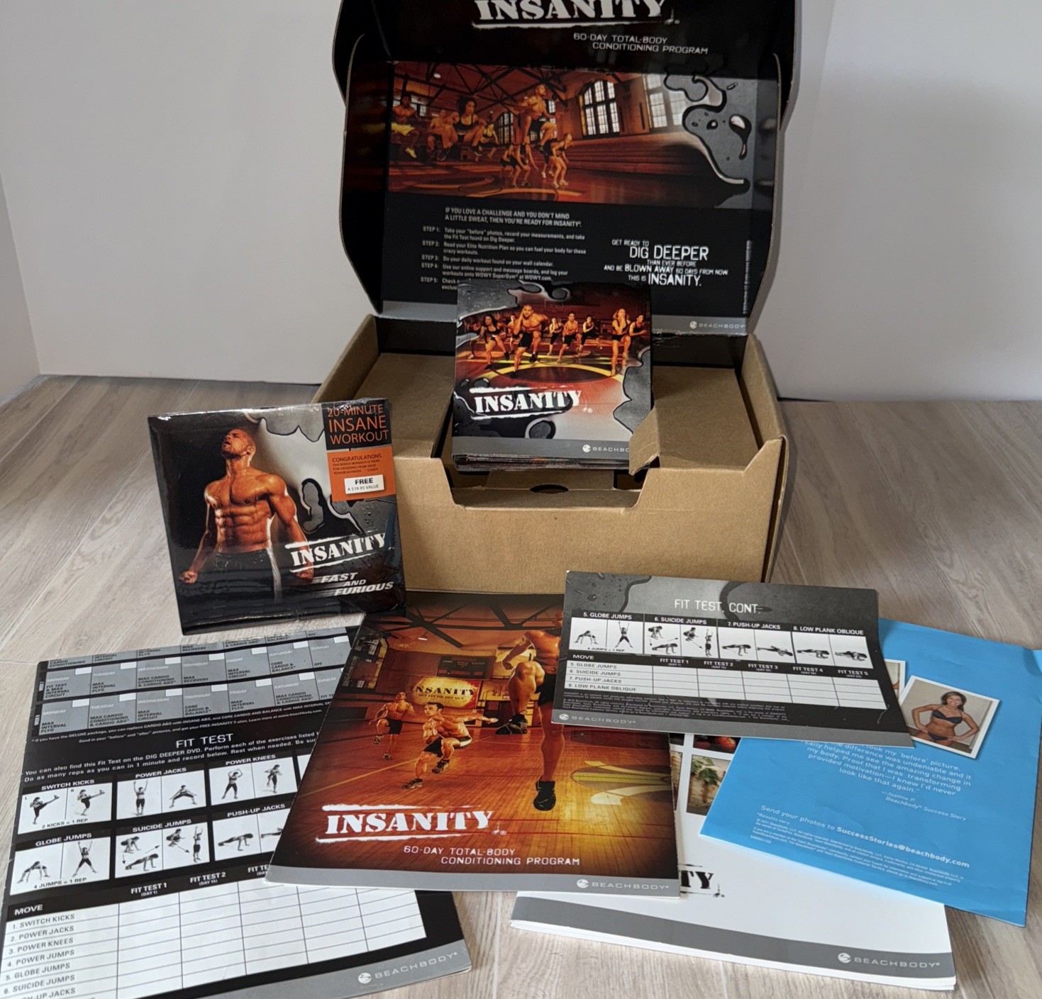 BEACHBODY INSANITY Base Kit | Transform your body in 60 days | 9DVD- 1 Missing