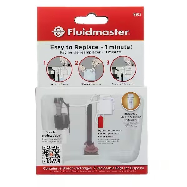 Flush N Sparkle Toilet Cleaner Refill 2-Pack – Automatic Bleach Cartridge System