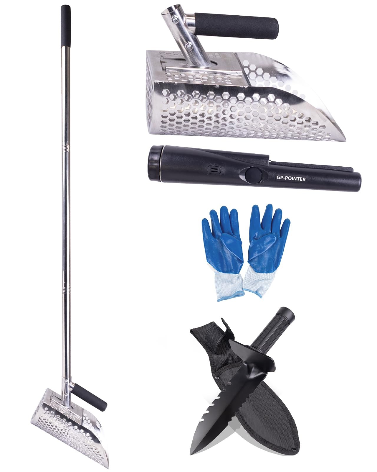 Sand Scoop for Metal Detecting, Heavy Duty Stainless Steel Sand Scoop with Lo...