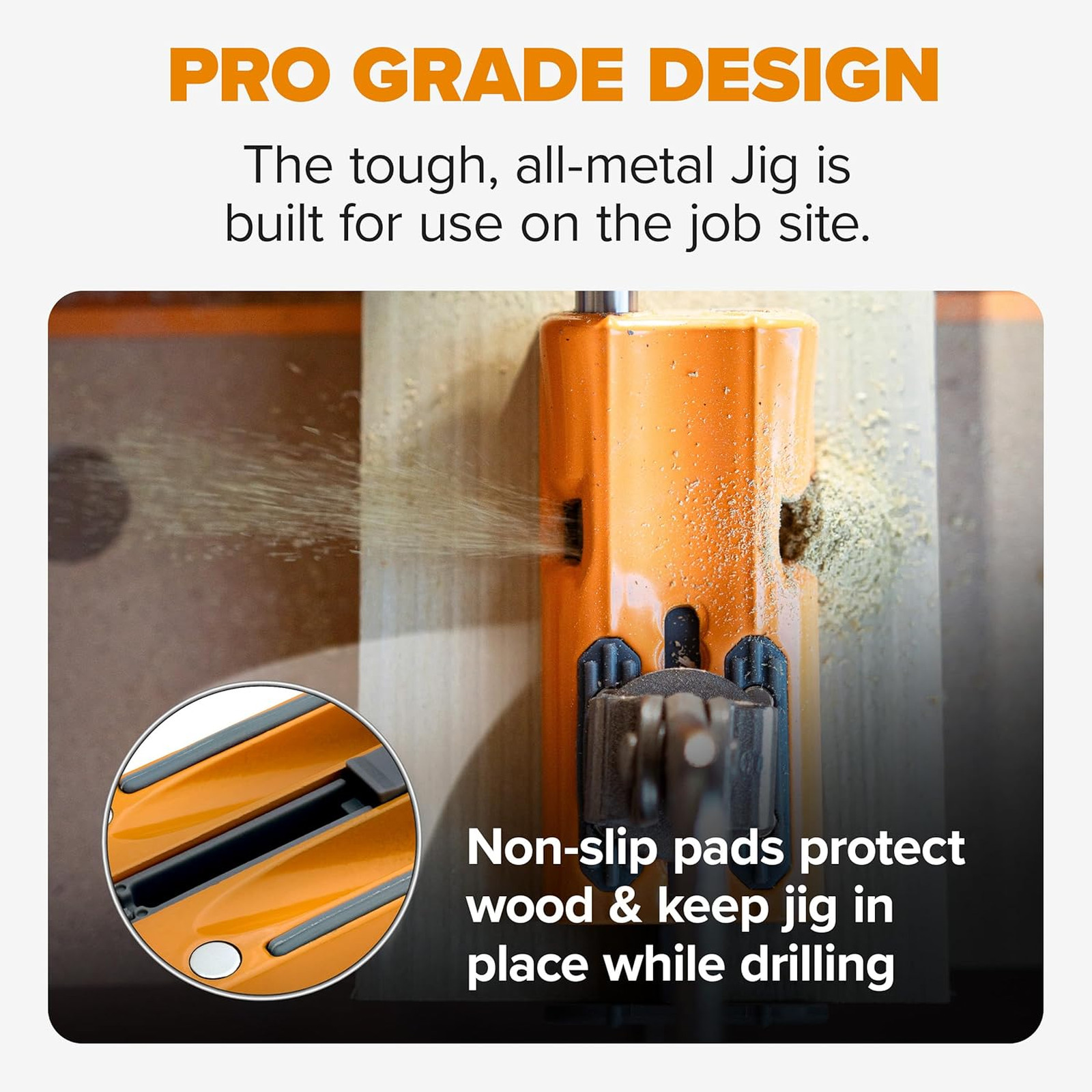 BORA Pro Compact Metal Pocket Hole Jig & 50pc Screw Set, Auto Adjusting Drill