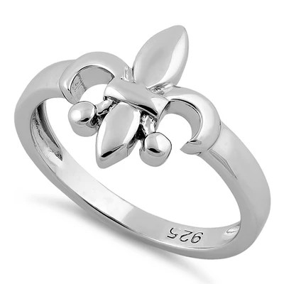 925 Sterling Silver Classic Fleur de Lis Ring