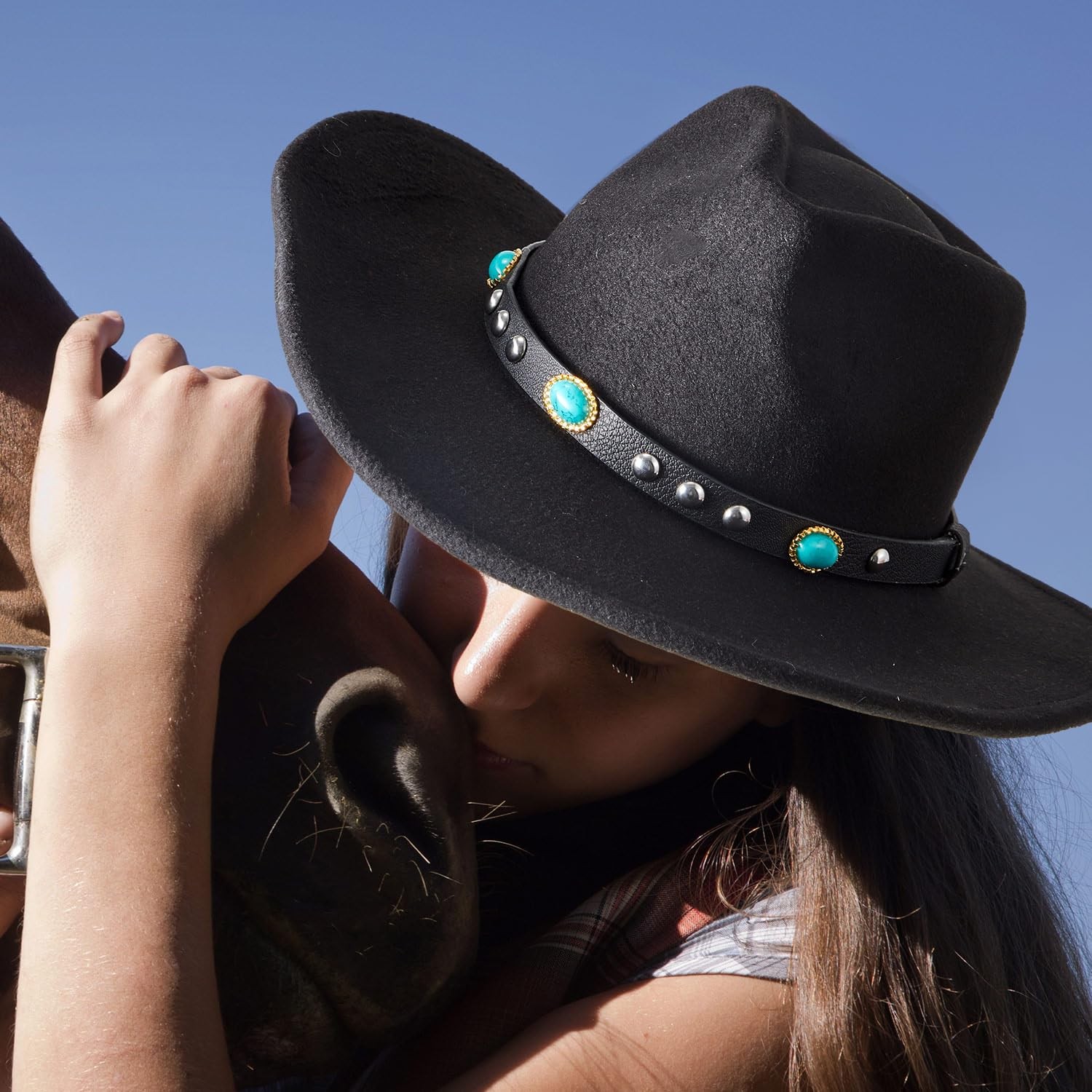 12 Pcs Hat Bands Leather Turquoise Beaded for Cowboy Hats | Western Style