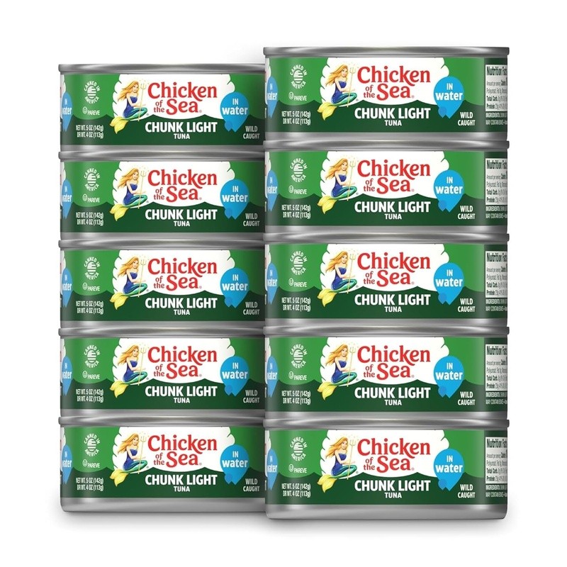 Wild Caught Tuna High Protein Non-GMO Canned Fish Healthy Meals 10 Pack New