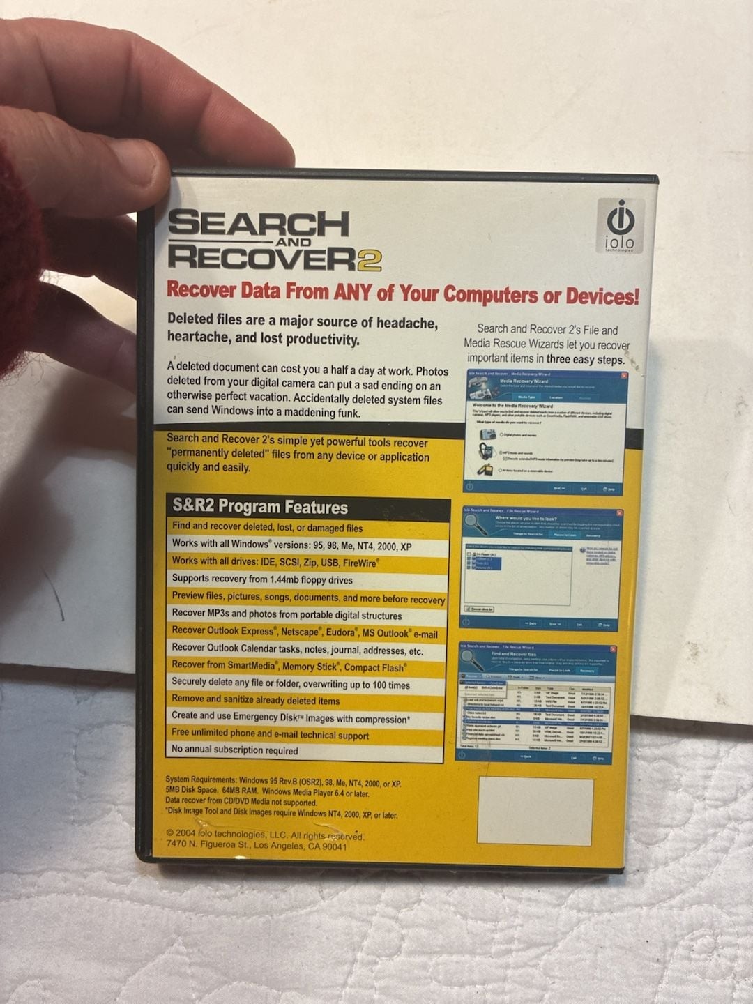 iolo technologies Search and Recover 2 Data Recovery Software PC CD-ROM