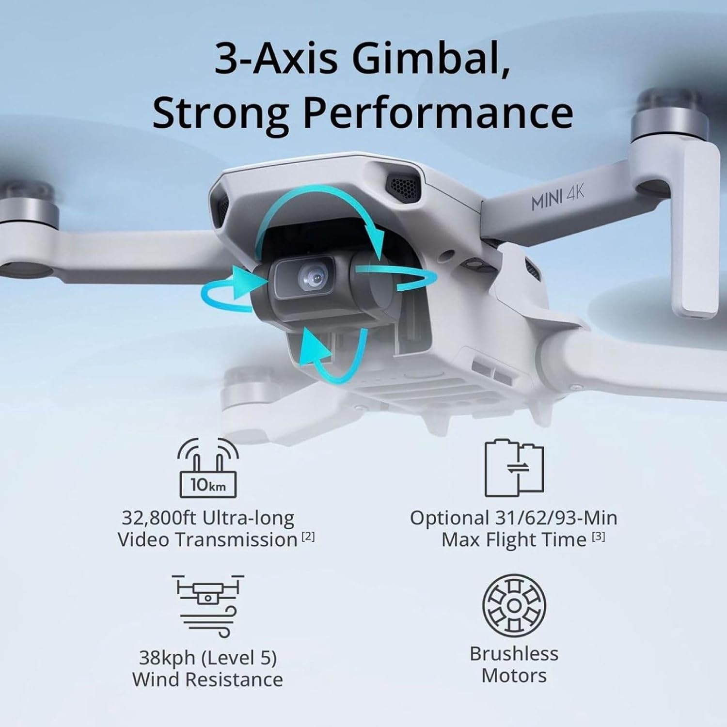 DJI Mini 4K Camera Drone Combo with 4K UHD Camera and 2 Batteries Auto Return US