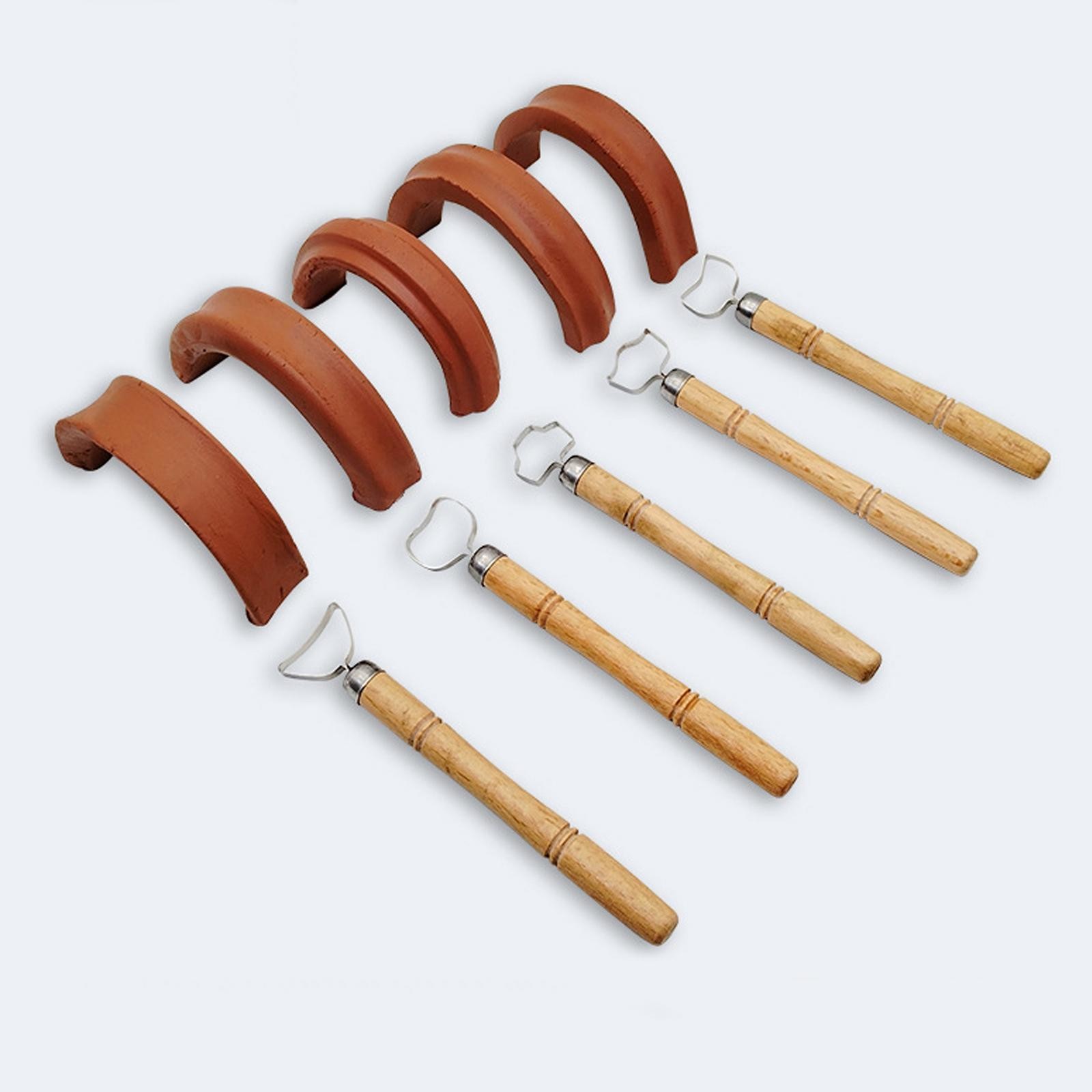 5Pcs Pottery Handle Making Tool Wood Handle Ceramic Water