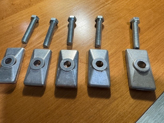 FIVE VINTAGE OLD SCHOOL Bicycle Kickstand Silver Alloy Top Plate Only W/ BOLTS