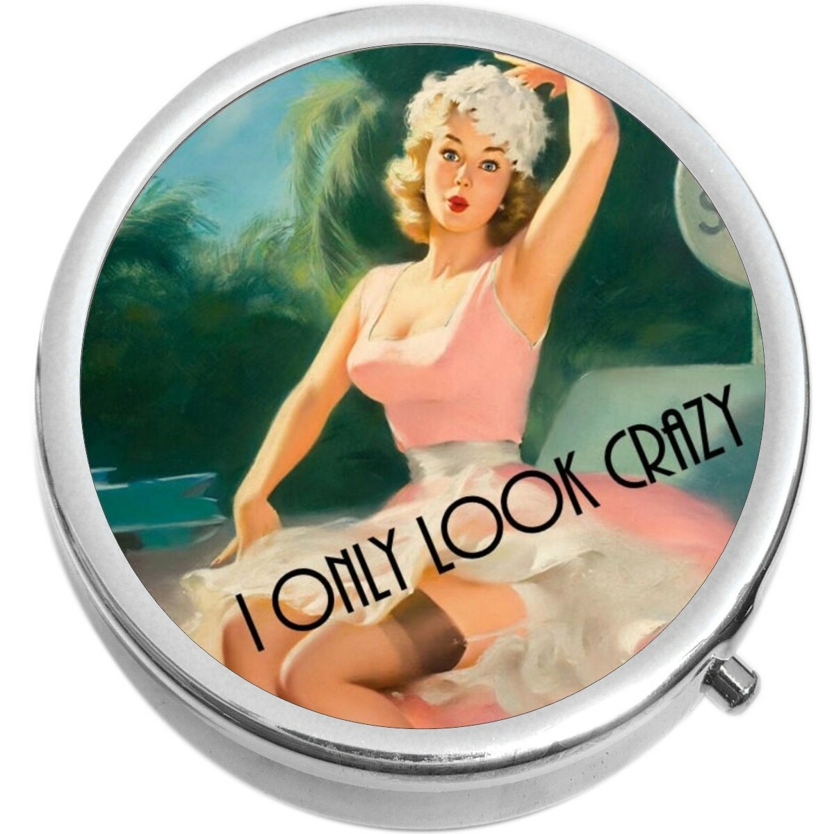 I Only Look Crazy  Medicine Vitamin Pill Box