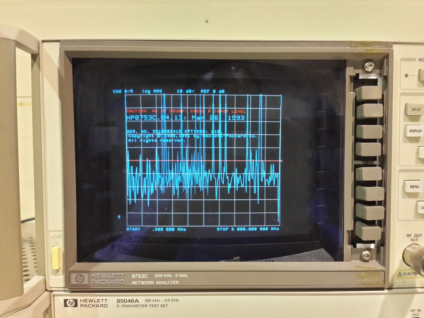 Used HP Agilent 8753C Network Analyzer with 85046A S-Parameter Test Set