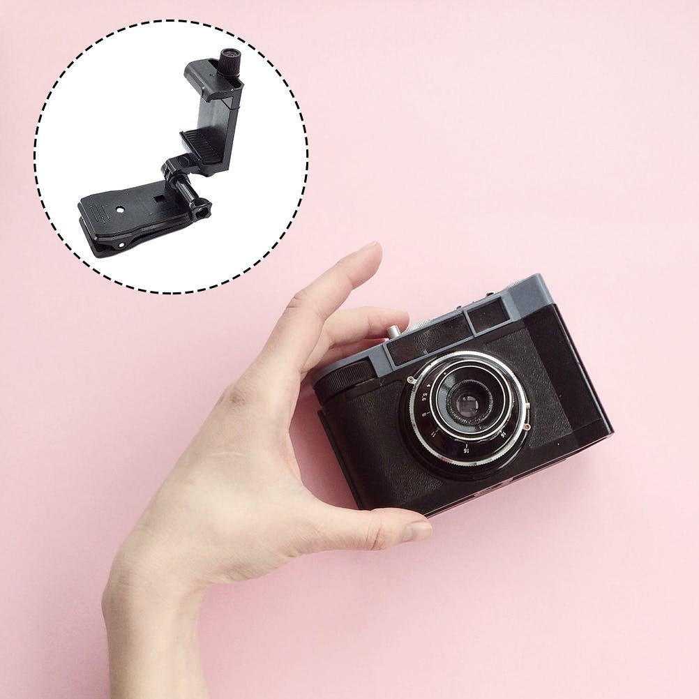 Black ABS Backpack Strap Mount for Action Camera and Cellphone Holder