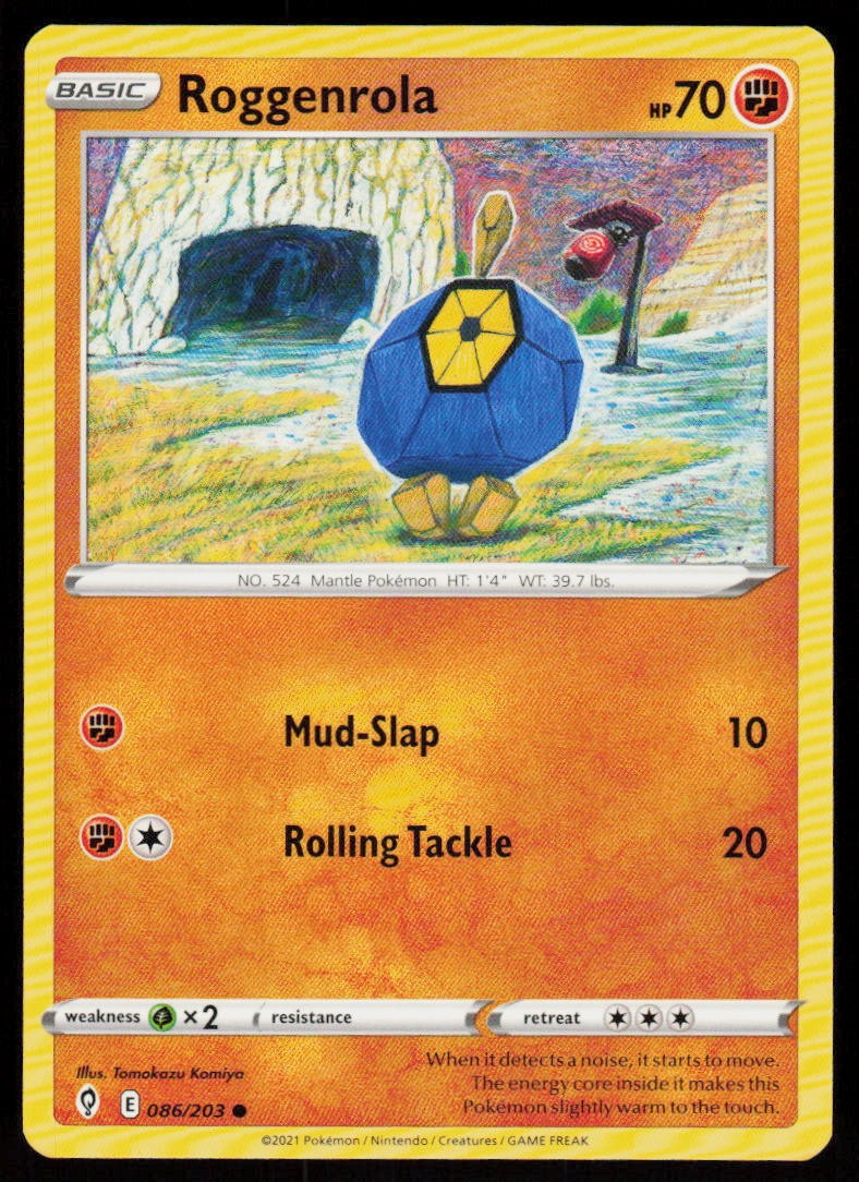 Roggenrola 086/203 Common Evolving Skies Pokemon Near Mint