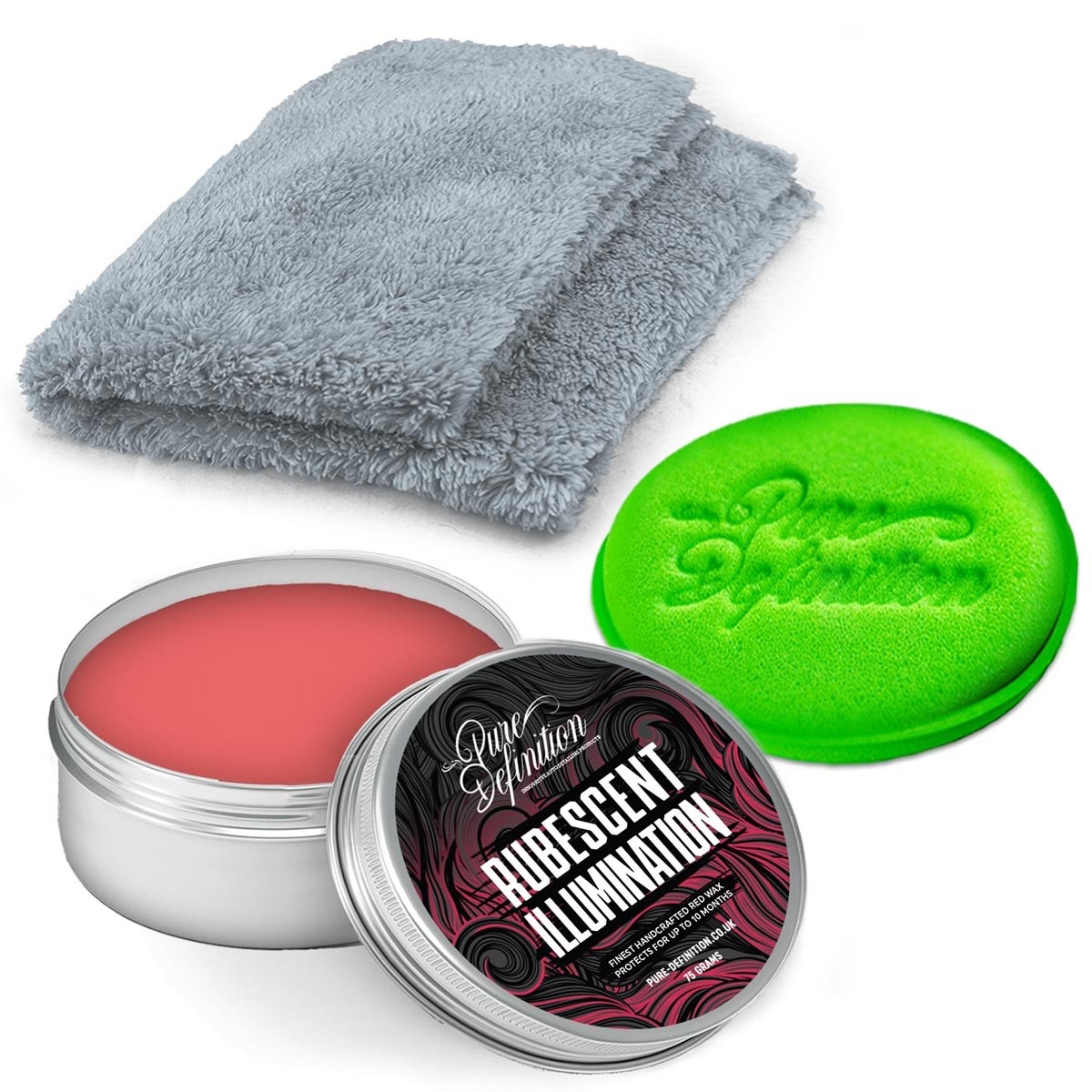 Red Car Wax Rubescent Illumination High Gloss Finish 75g Kit Pure Definition