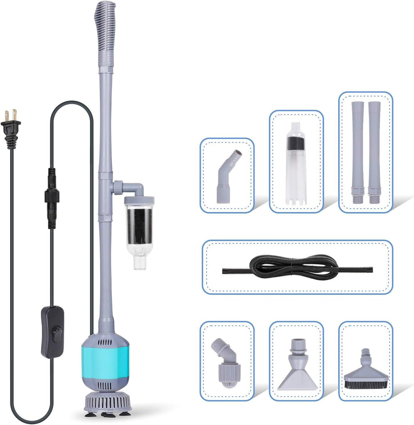 hygger 360GPH Electric Aquarium Vacuum Gravel Cleaner Adjustable Automatic