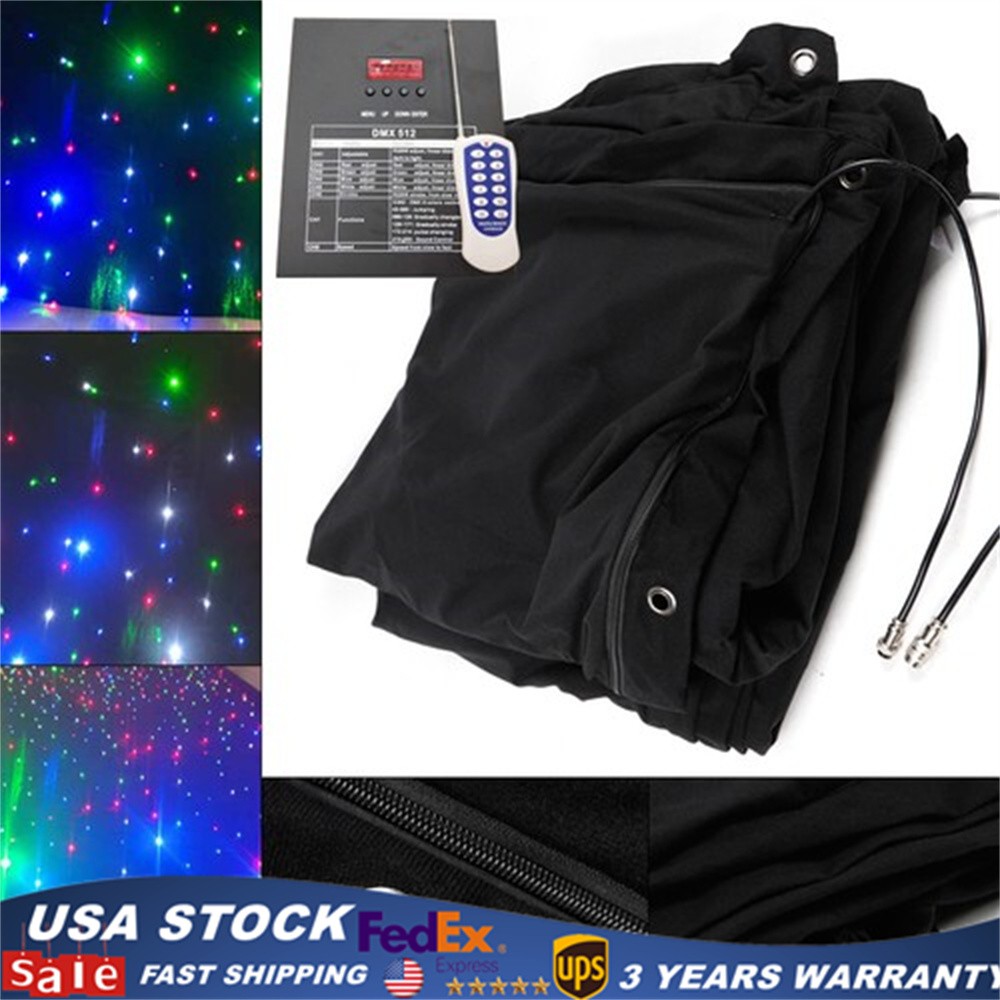 10x6.5ft Stage Star Light Led Backdrop Wedding Party Curtain Retardant Dj Pub