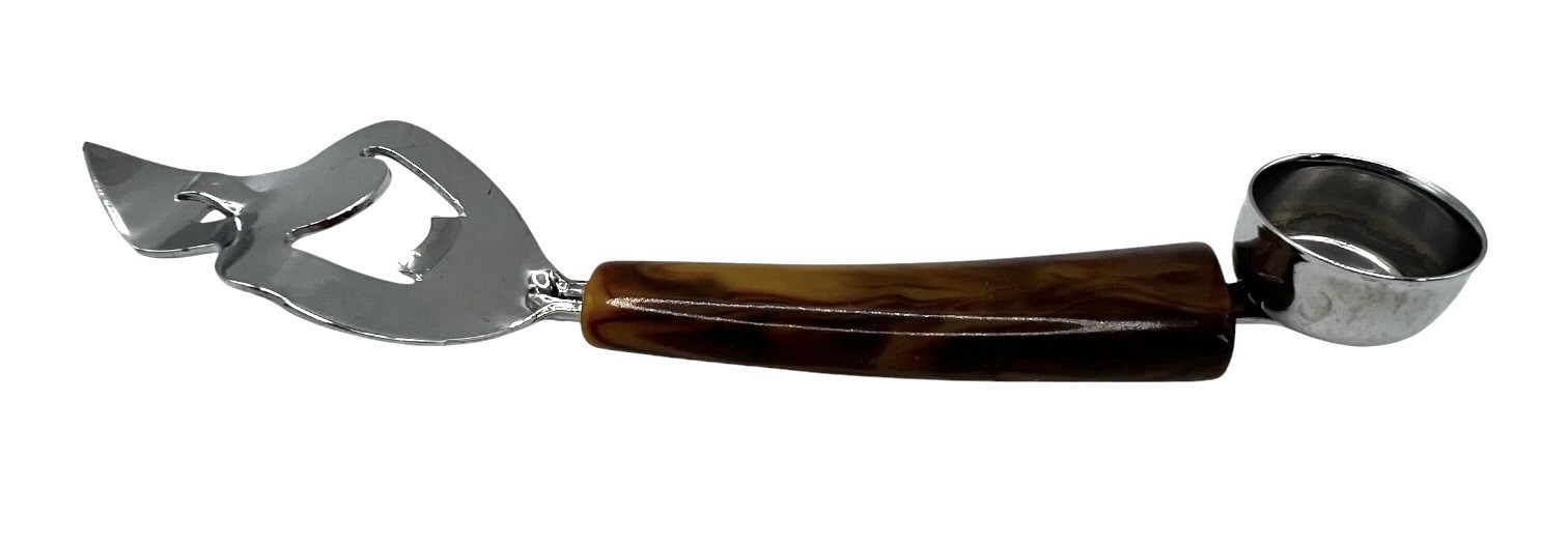 Vtg Bar Tool Bone Dog Bar Blade Swirl Bakelite Handle Bottle Grabber Opener MCM