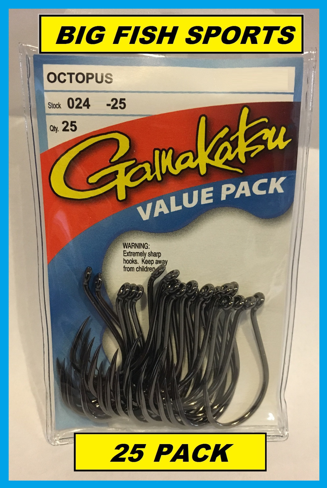 GAMAKATSU #024 OCTOPUS NSB VALUE PACK 25 HOOKS! NEW! PICK YOUR SIZE!