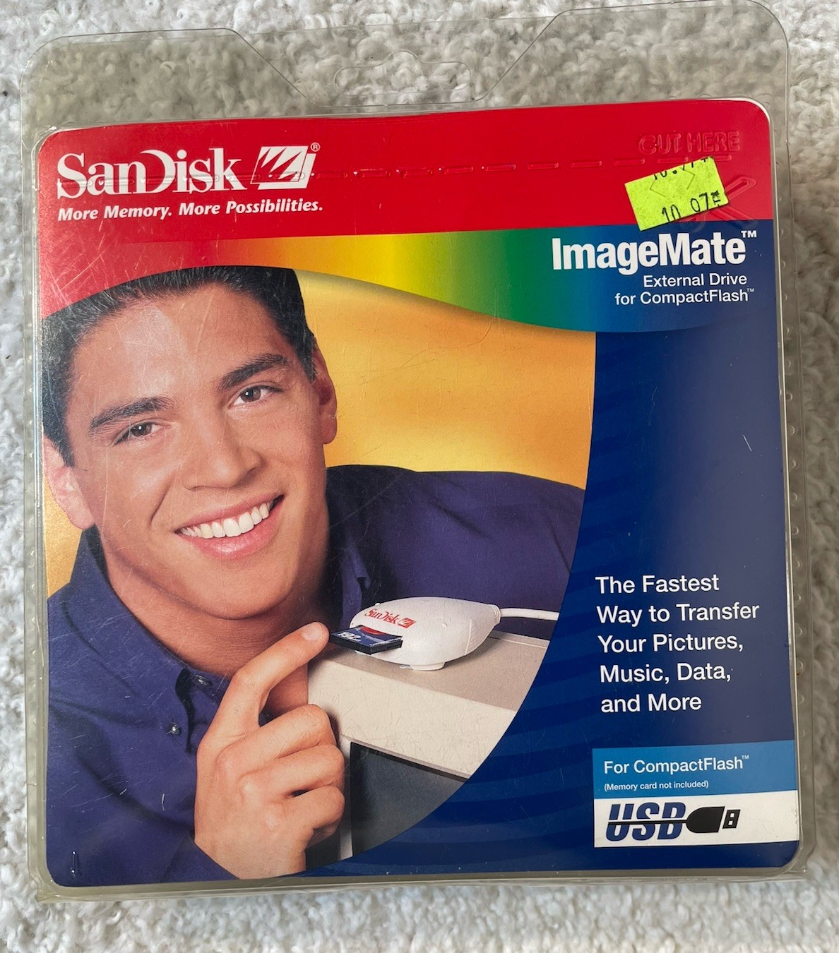 NOS Genuine Vintage Sandisk Imagemate SDDR-31 USB Compact Flash Card Reader New