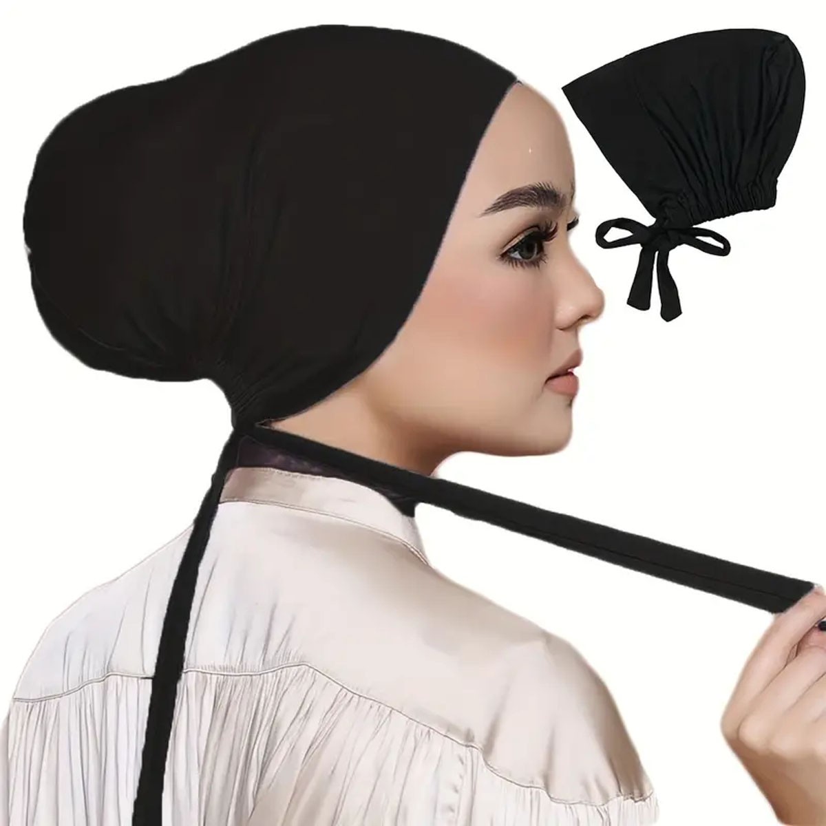 1Pcs Women Hijab Undercap Black