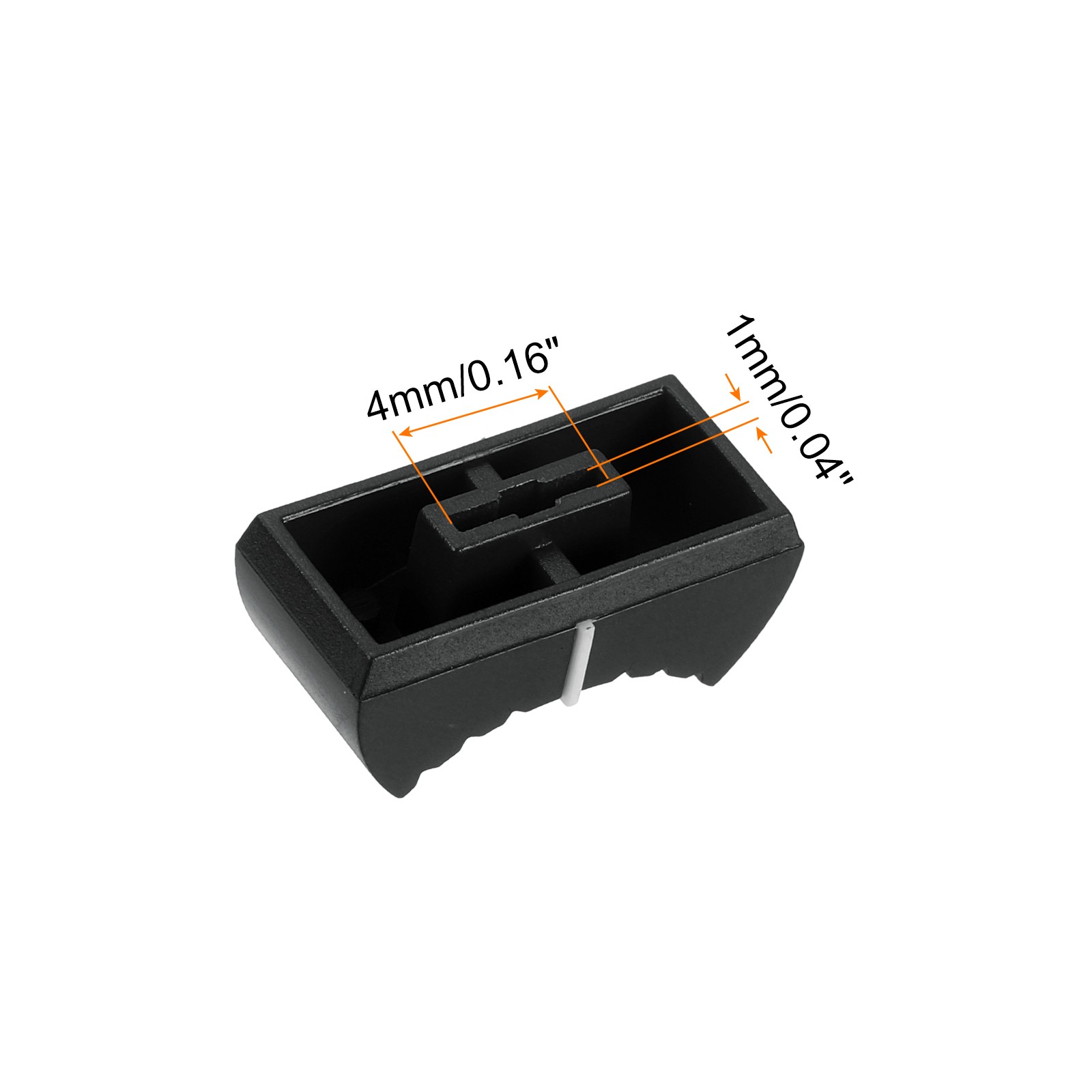 Straight Slide Potentiometer Knob 4x1mm/0.16x0.04 Inch Black White Pack of 30