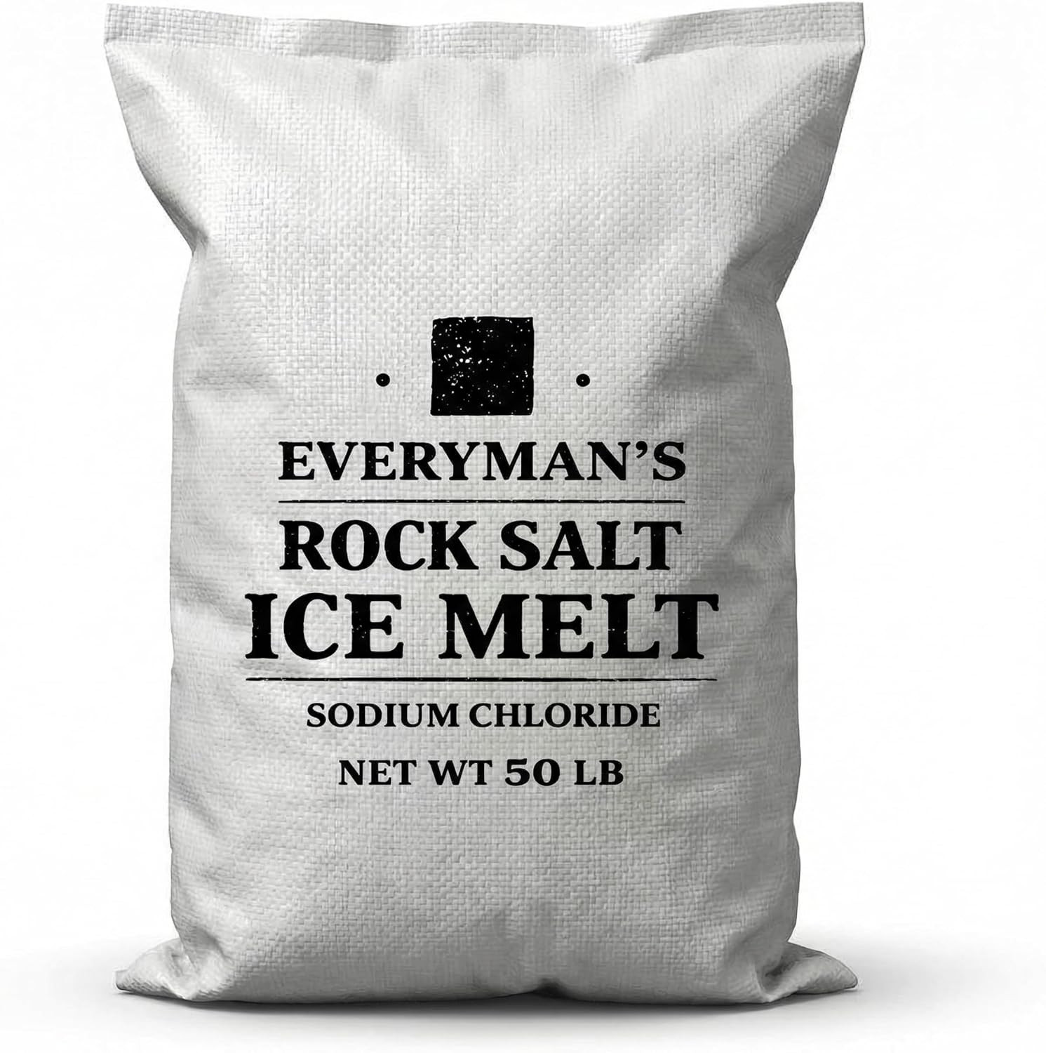 Home and Country USA Everyman’S Rock Salt Ice Melt – 50 Lb Bag, Deicing Salt for
