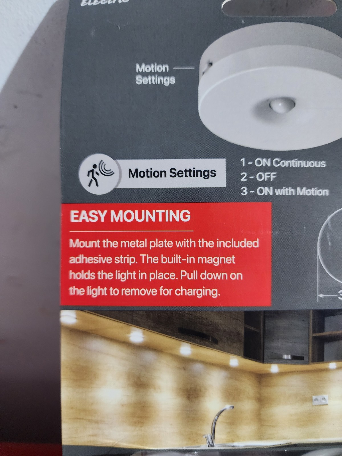 3 Pack Feit Rechargeable LED Puck Lights with Motion Control
