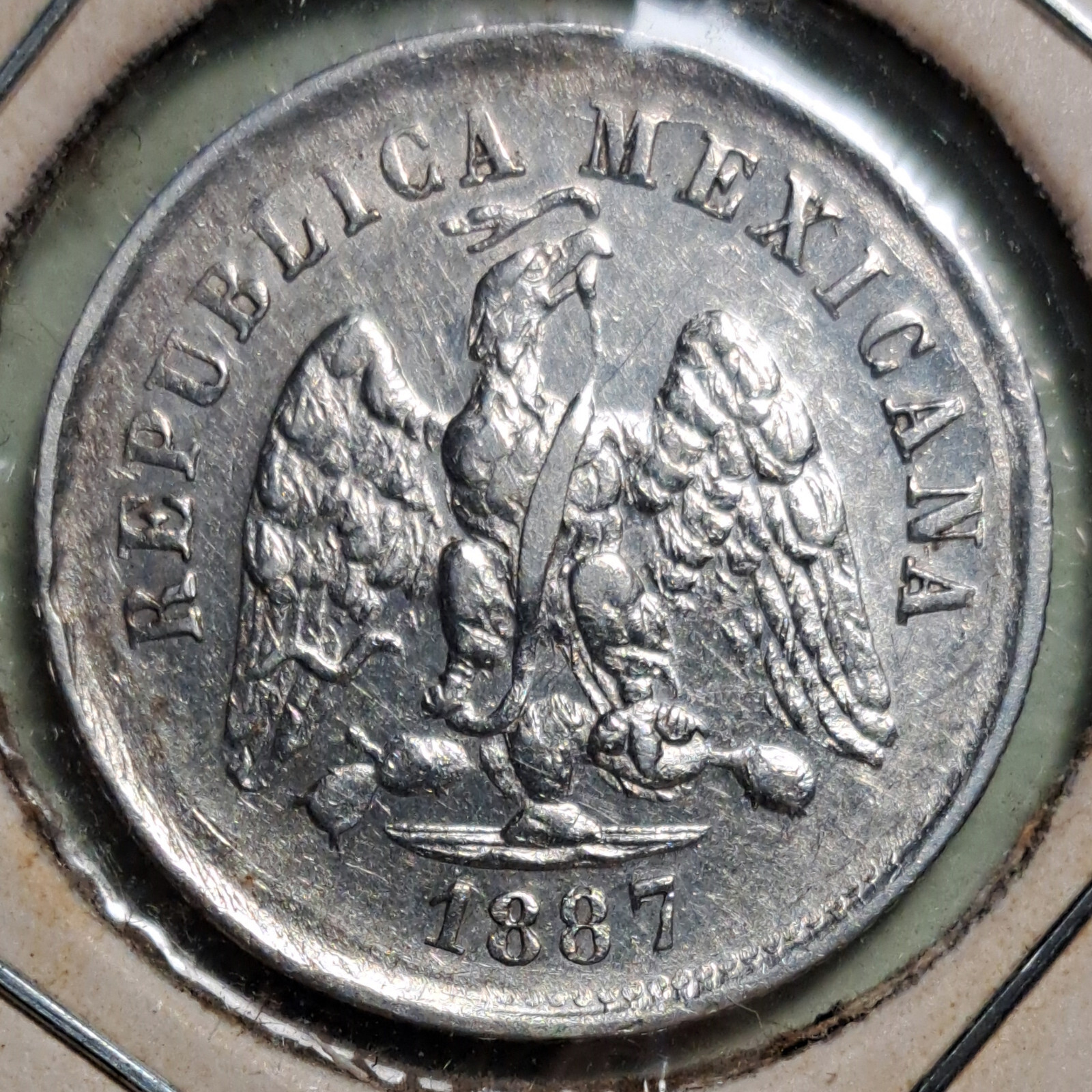 1887 Z_Z Mexico 10 Centavos .903 Silver NICE Coin