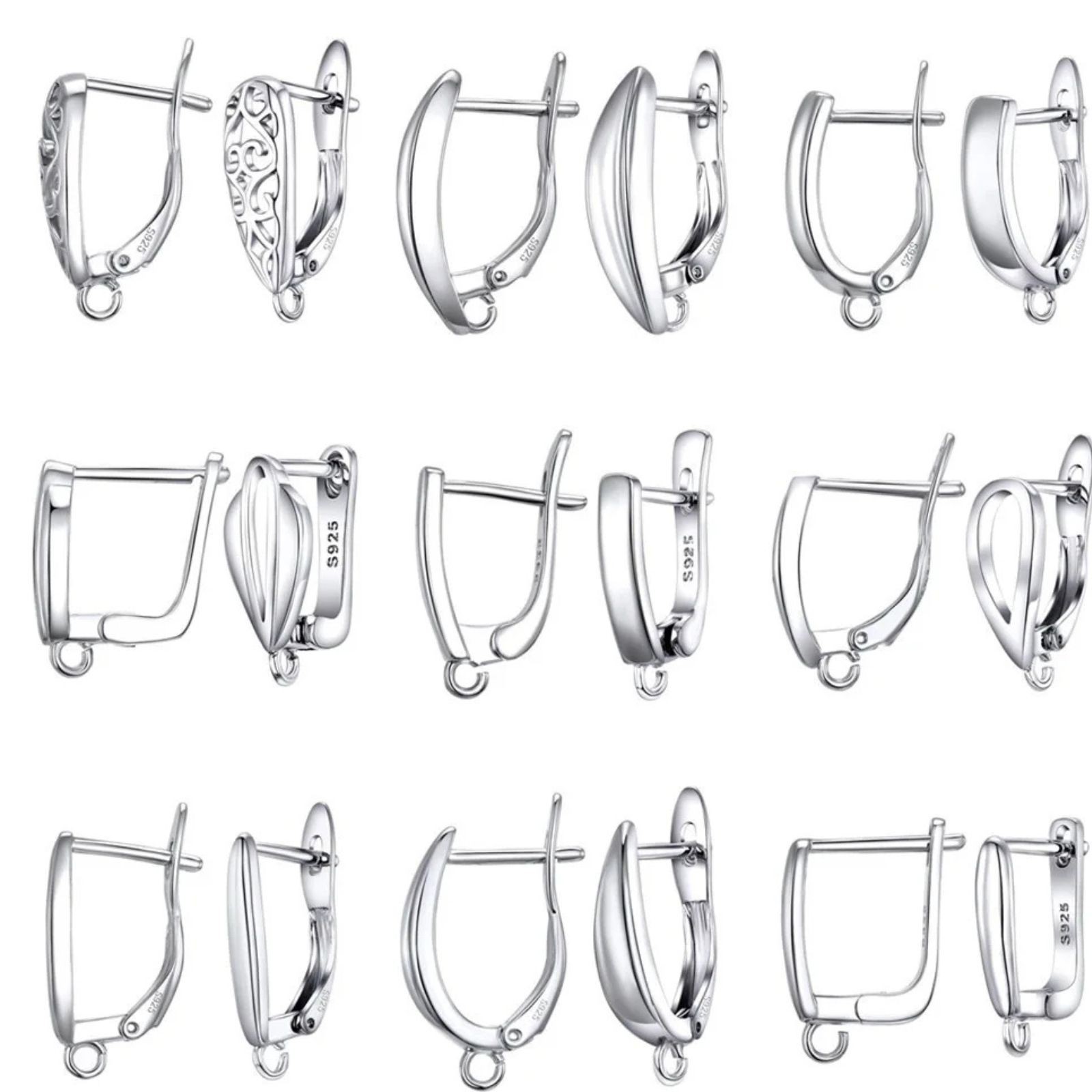 925 Sterling Silver Ear Hooks Earring Clasp Hook Earrings Jewelry Findings 1pair