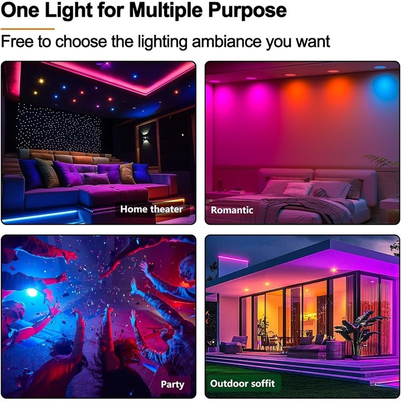 LED Downlight RGB Remote Control Dimmable Recessed Lighting Energy Saving New
