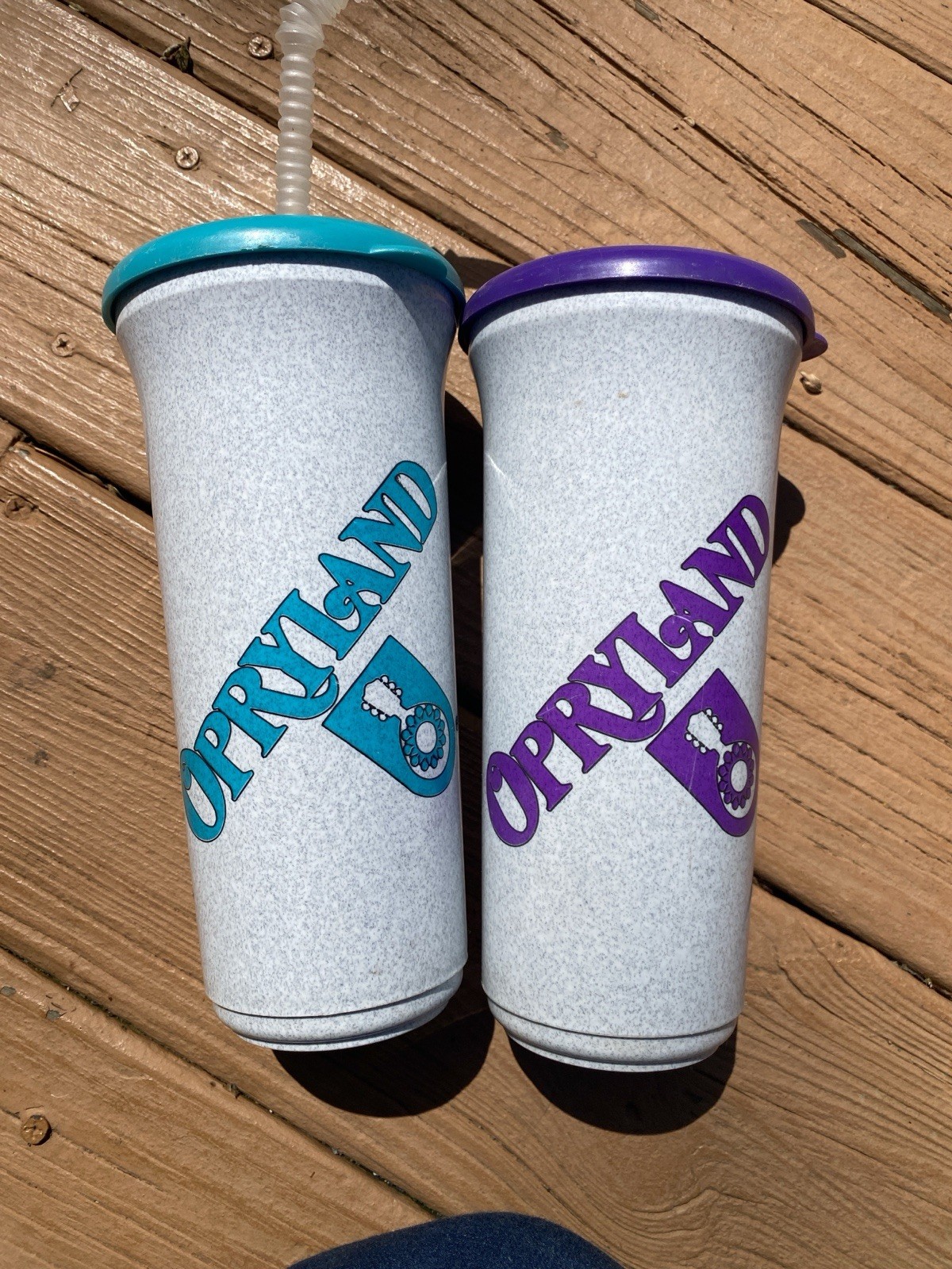 Set of 2 Opryland USA Souvenir Drink Cup  Amusement Park Nashville Coca Cola