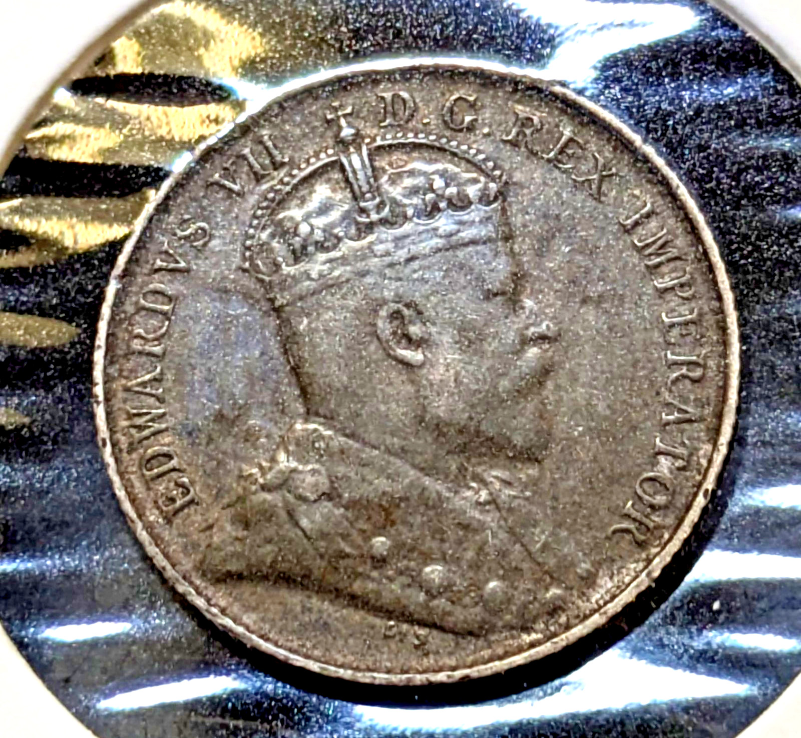 1902 H Large H CANADA 5 Five Cents VF Edward VII 0.925 Silver Coin KM #9