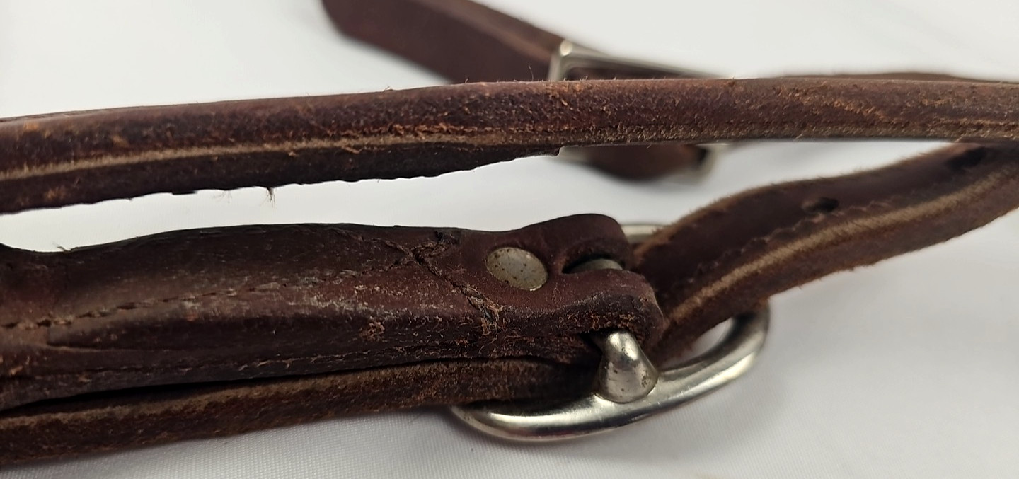 Horse Tack Leather Sidepull Bitless Western Bridle Heavy & Soft w/ Rawhide Stays