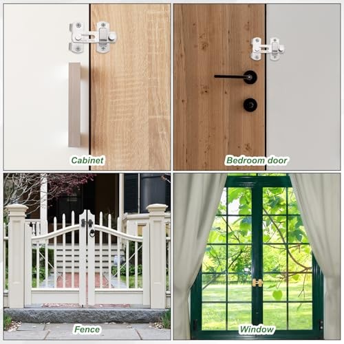 2-Pack Flip Latch Gate Latch 3in, Slide Locks | Stainless 3 Inch Matte White