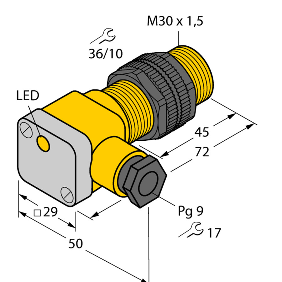 New TURCK BI10-P30SK-Y1X 40410 Inductive sensor