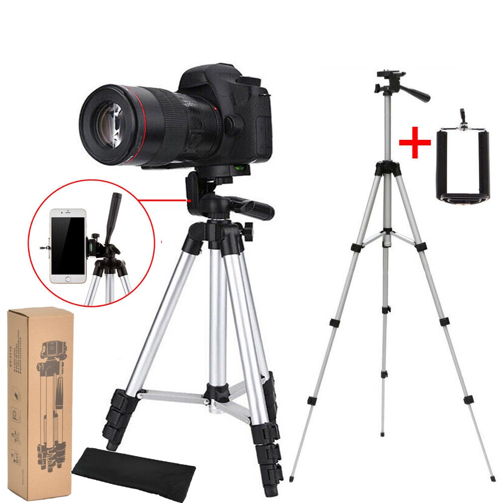 Professional lightweight Aluminum Camera Tripod DSLR Stand w/ Phone Holder &Bag