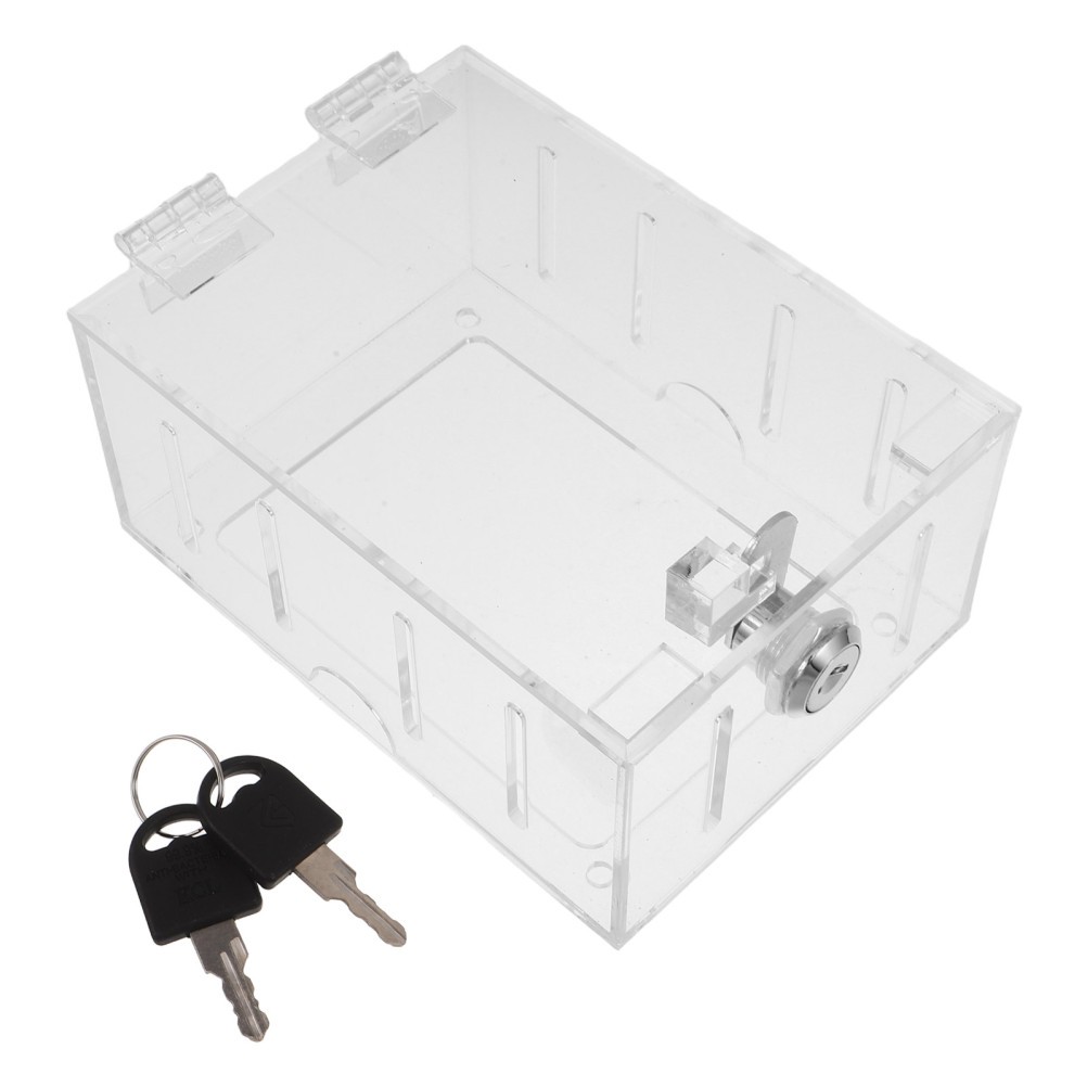 Transparent Thermostat Guard with Lock Durable Acrylic Lockable Cover for Wall