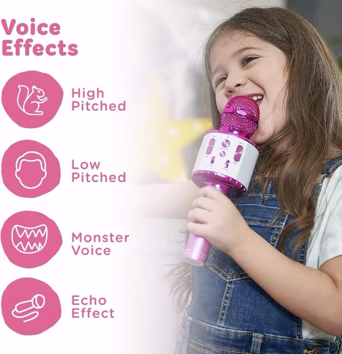 Kids Karaoke Microphone – Bluetooth & Pre-Loaded Songs