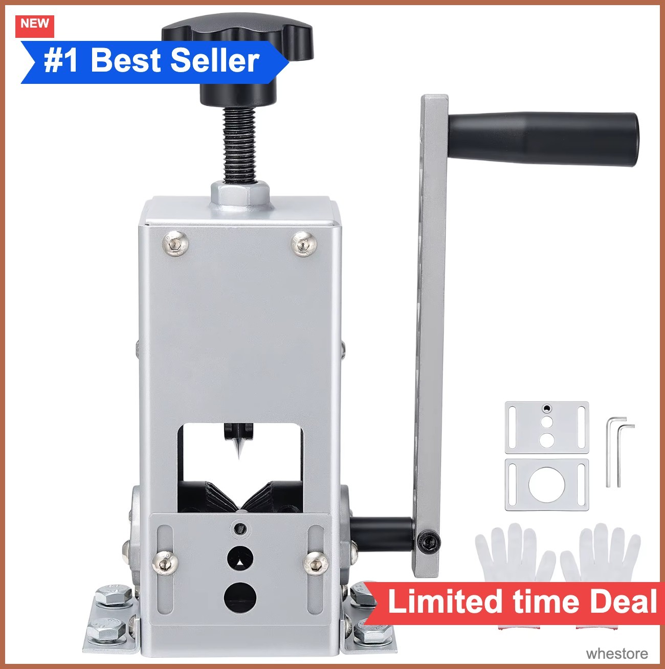 Manual Wire Stripper Machine 0.06-1.18in Hand Crank Drill Powered Q235 Frame