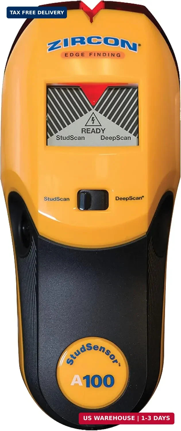 Zircon® StudSensor™ A100 Stud Finder w/Live Wire Detection | Easy-to-use stud fi