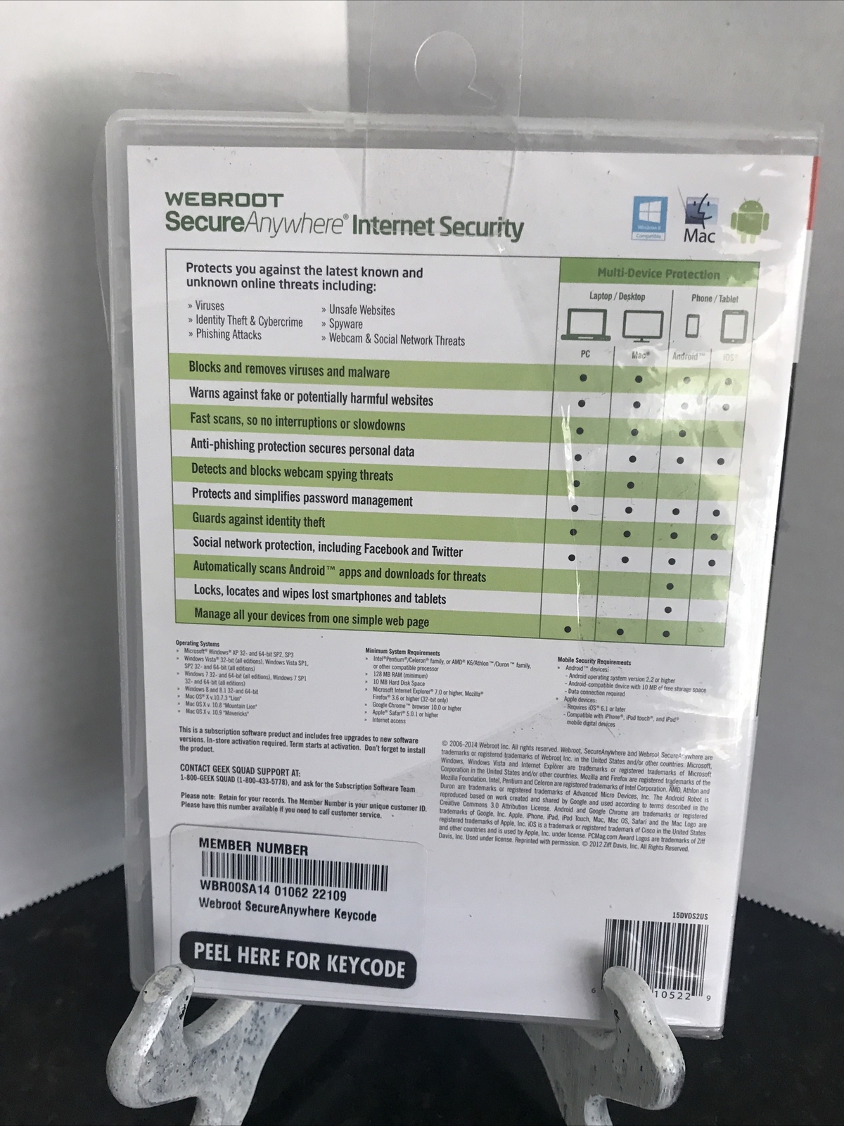 NEW SEALED Webroot SecureAnywhere Internet Security Antivirus CD Software PC Mac