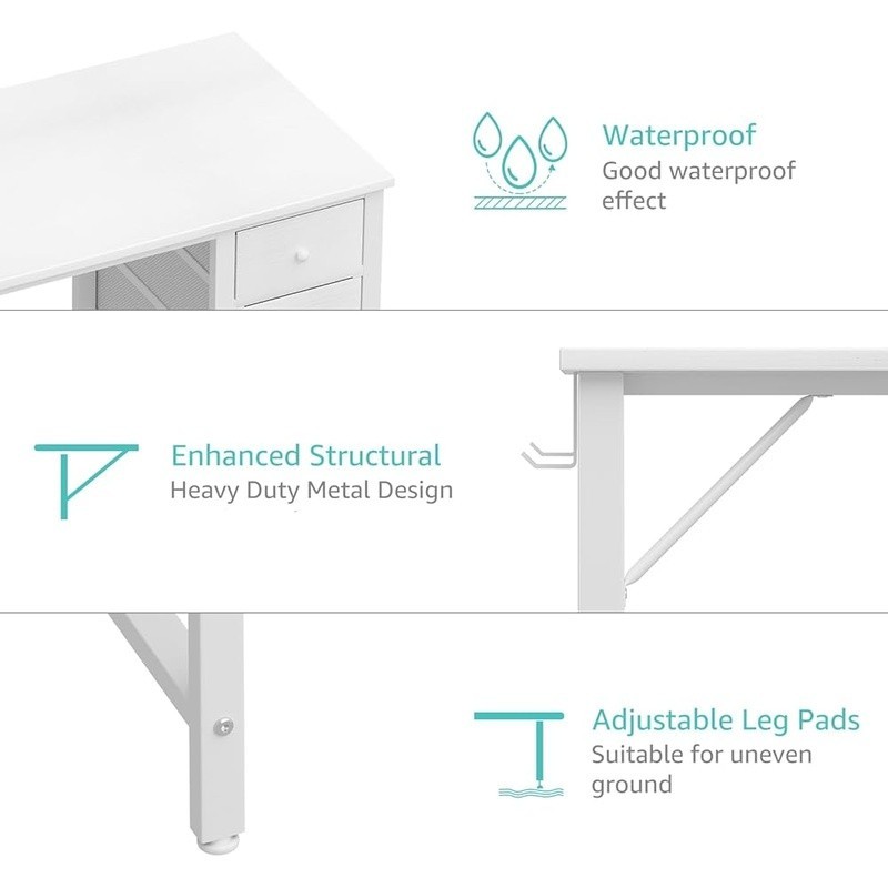 Compact Modern Computer Desk Stylish Space Saving Workstation Home Office Study