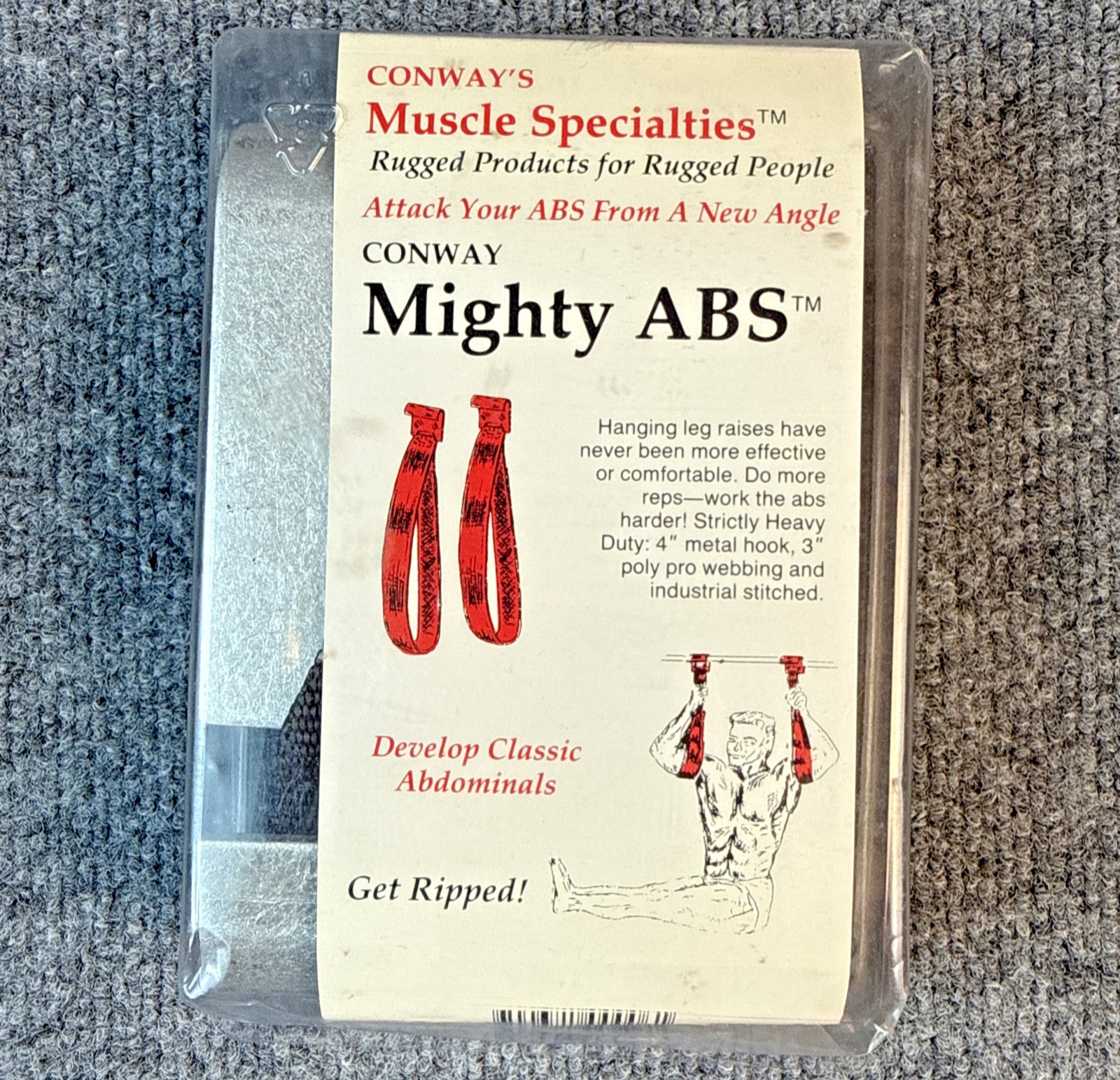 Vtg NOS Conway's Mighty ABS Hanging Straps AB Muscle Exercise FREE PRIORITY SHIP