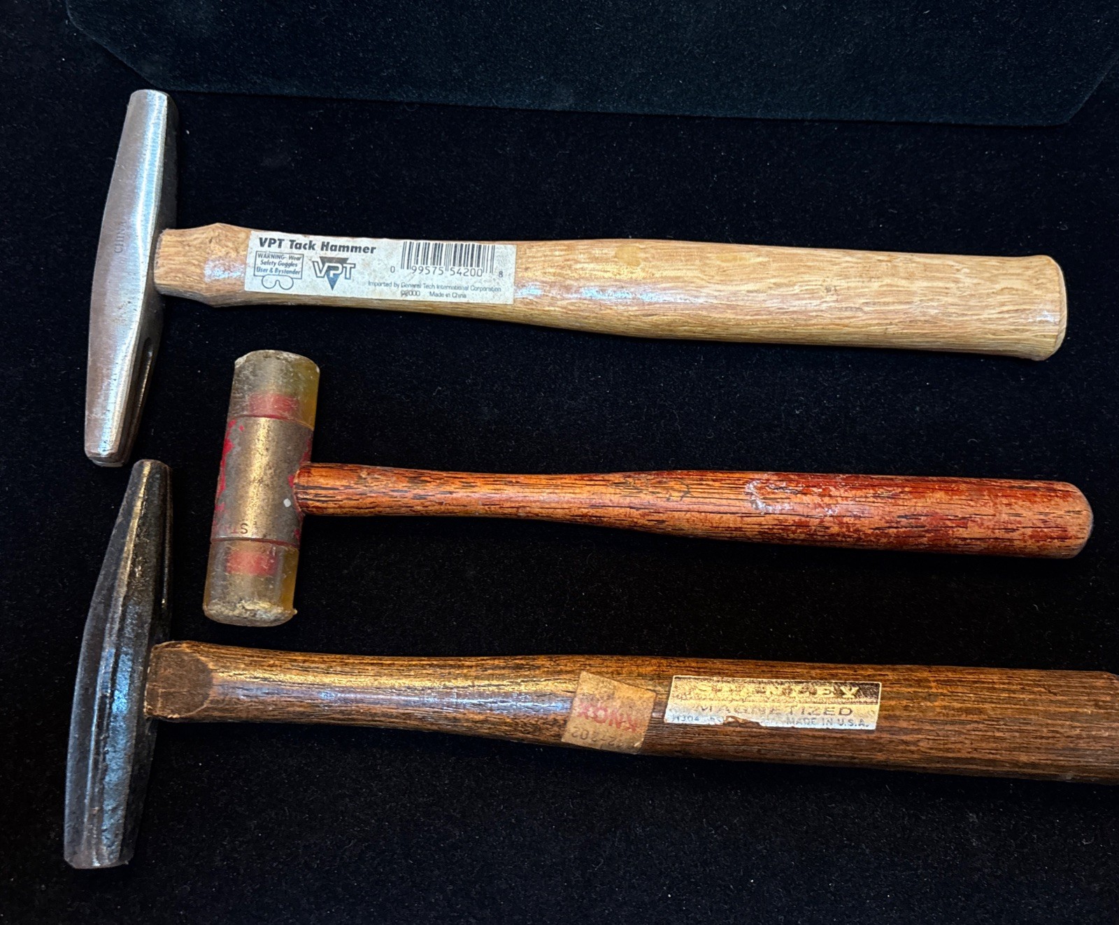 (3) Vintage Hammers Stanley Magnetized Tack VPT Stanley 593 Double Sided Soft