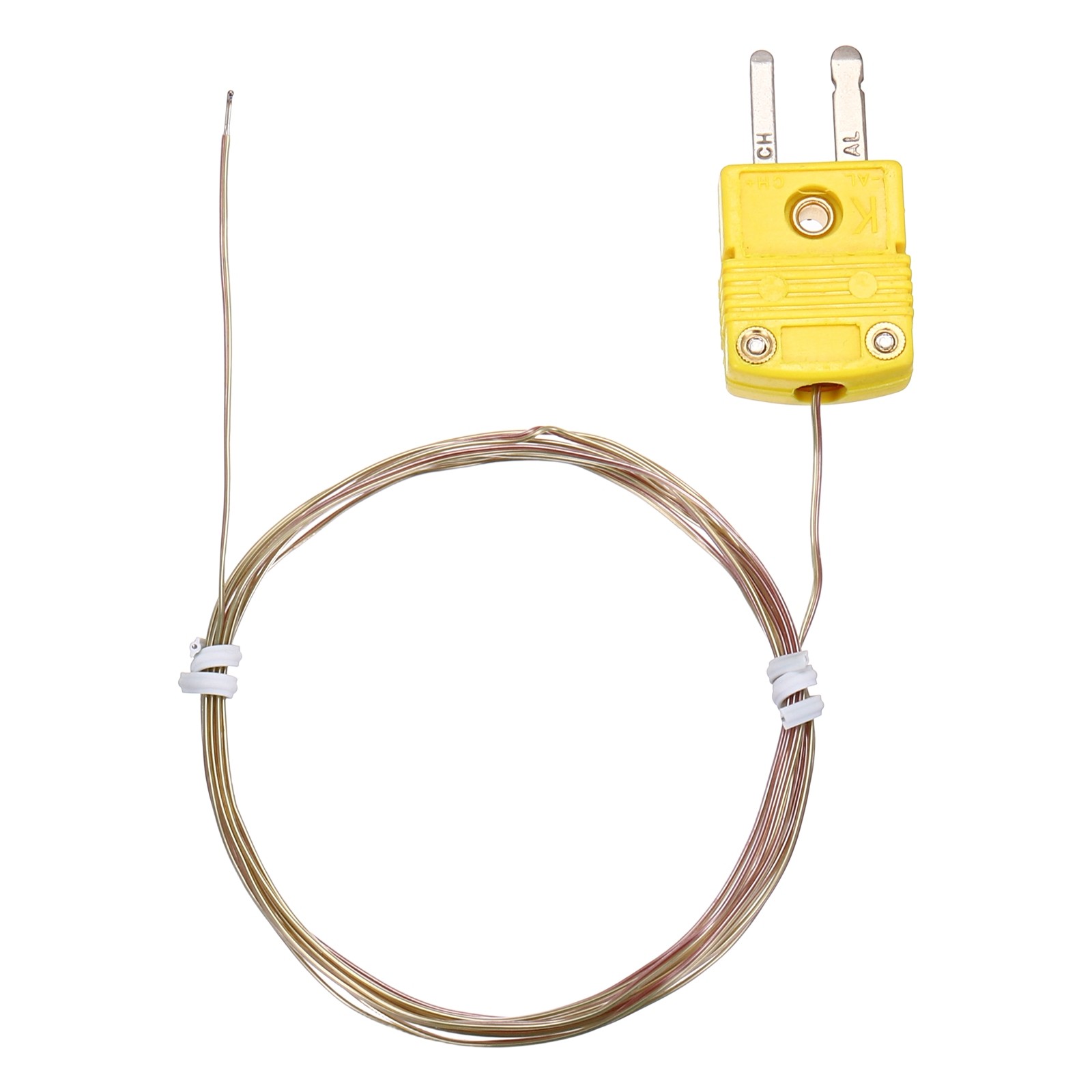 K Type Thermocouple Mini Connector Temperature Sensor 6.6ft, 0.8mm Wire