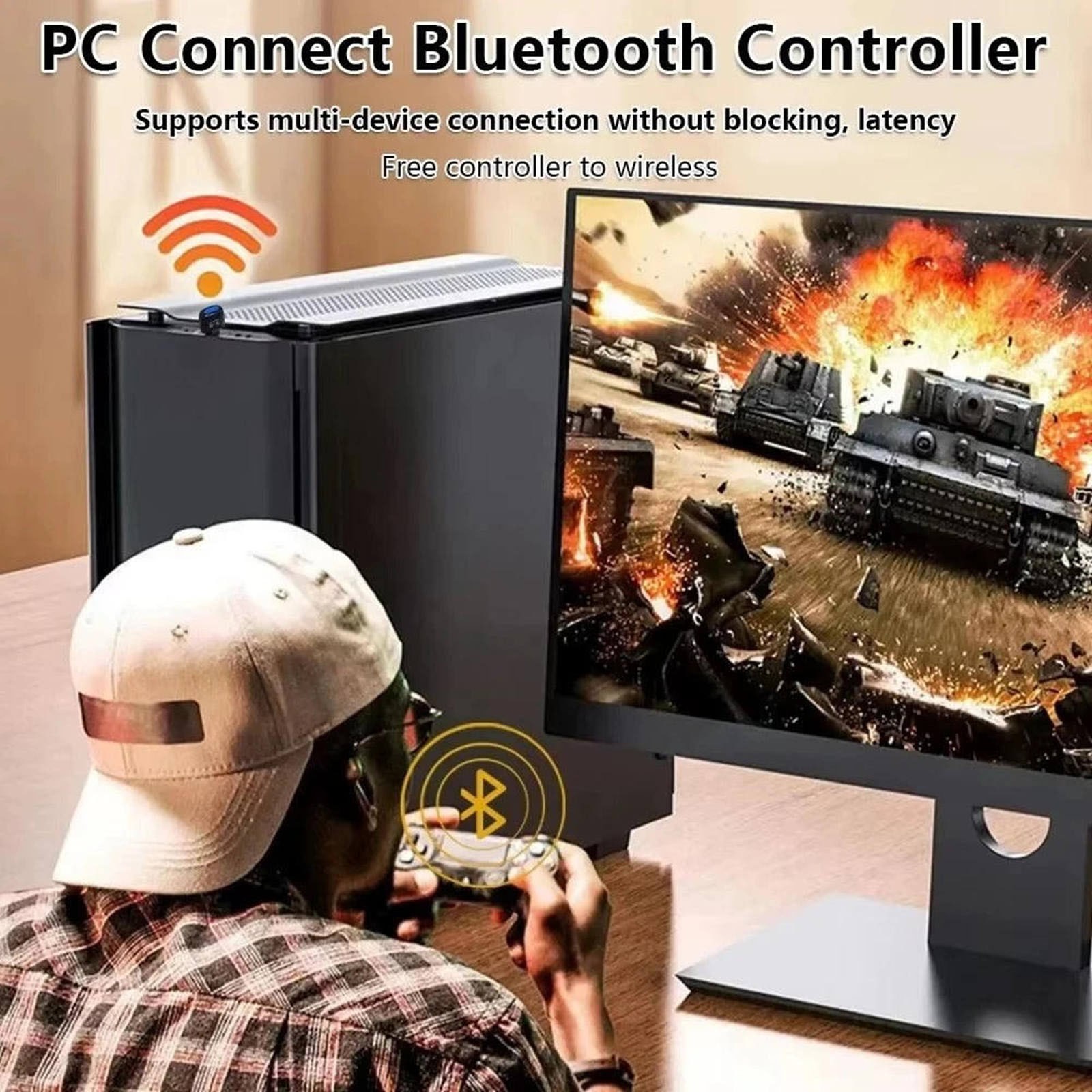 Bluetooth 5.4 USB Adapter for PC Laptop with Improved Anti-Interference Ability