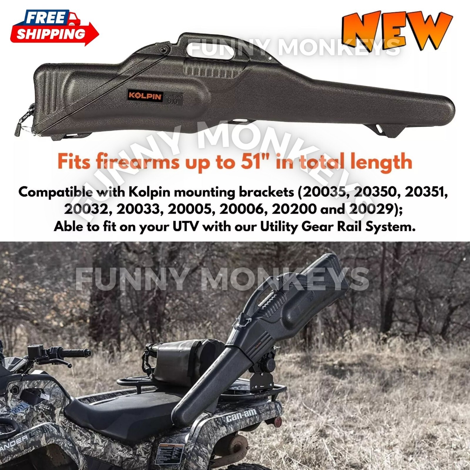 ATV/UTV Gun Storage Hard Case Hunting Rifle Protection Firearm Transport Travel