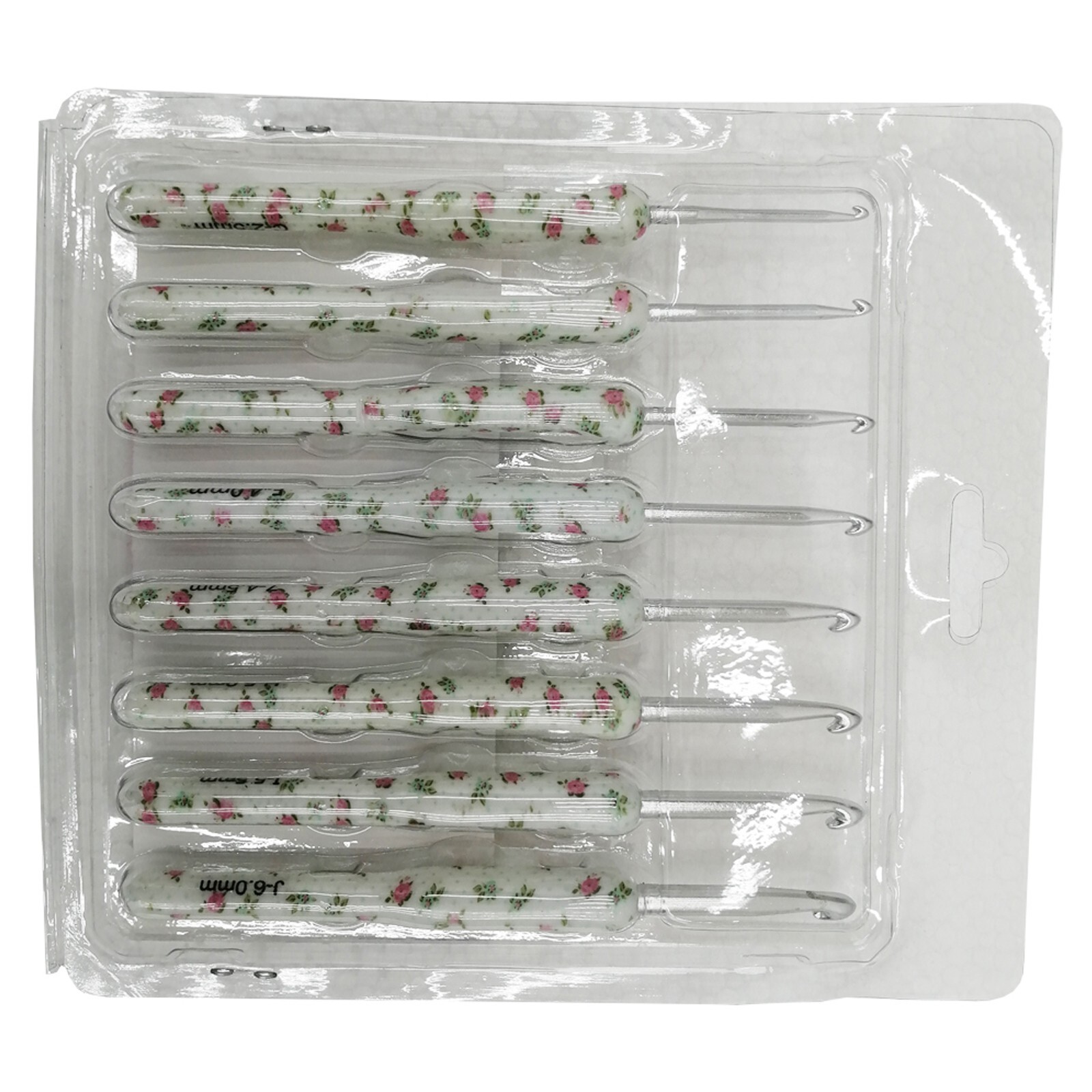 8pcs Hooks Needles Knit Weave Soft Pottery Crochet White Printed Crochet Hooks