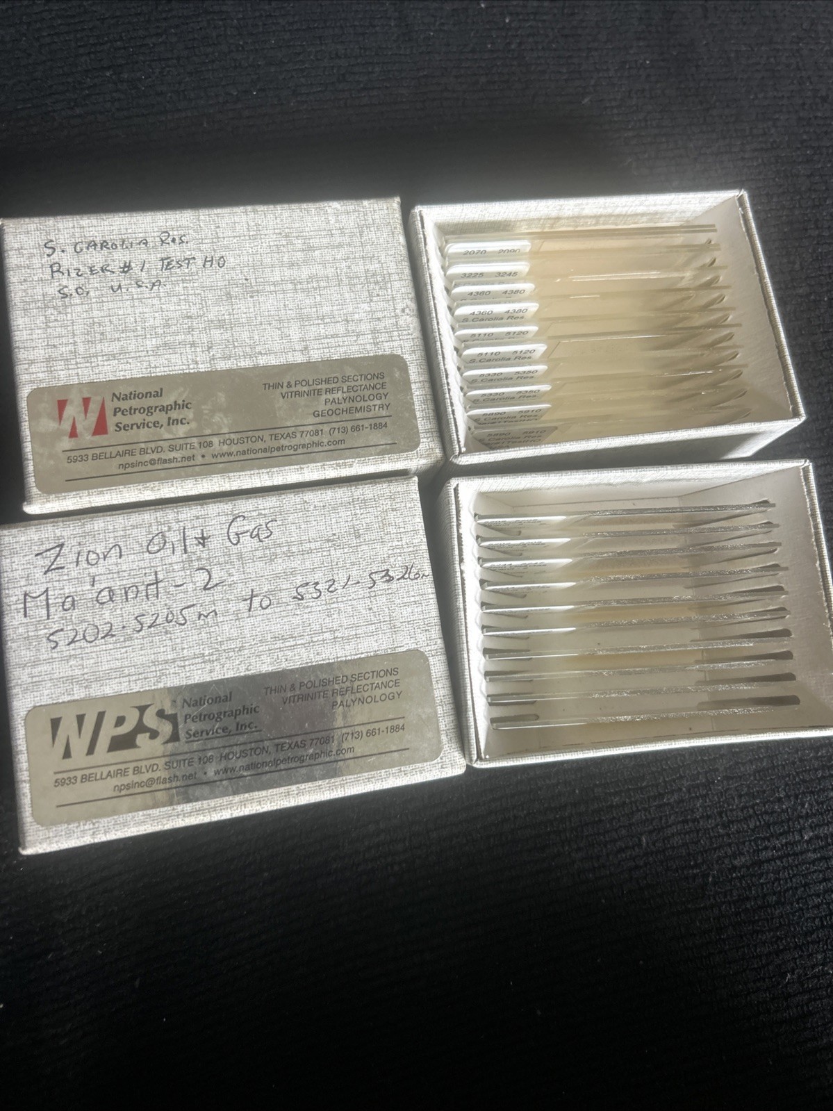 22 S. Carolina And Zion Oil & Gas Microscope Slides