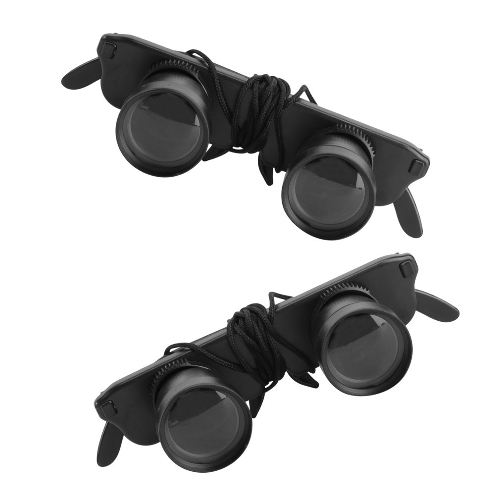 2Pcs Wearable Black Handsfree Binocular Glasses with High Definition Viewing