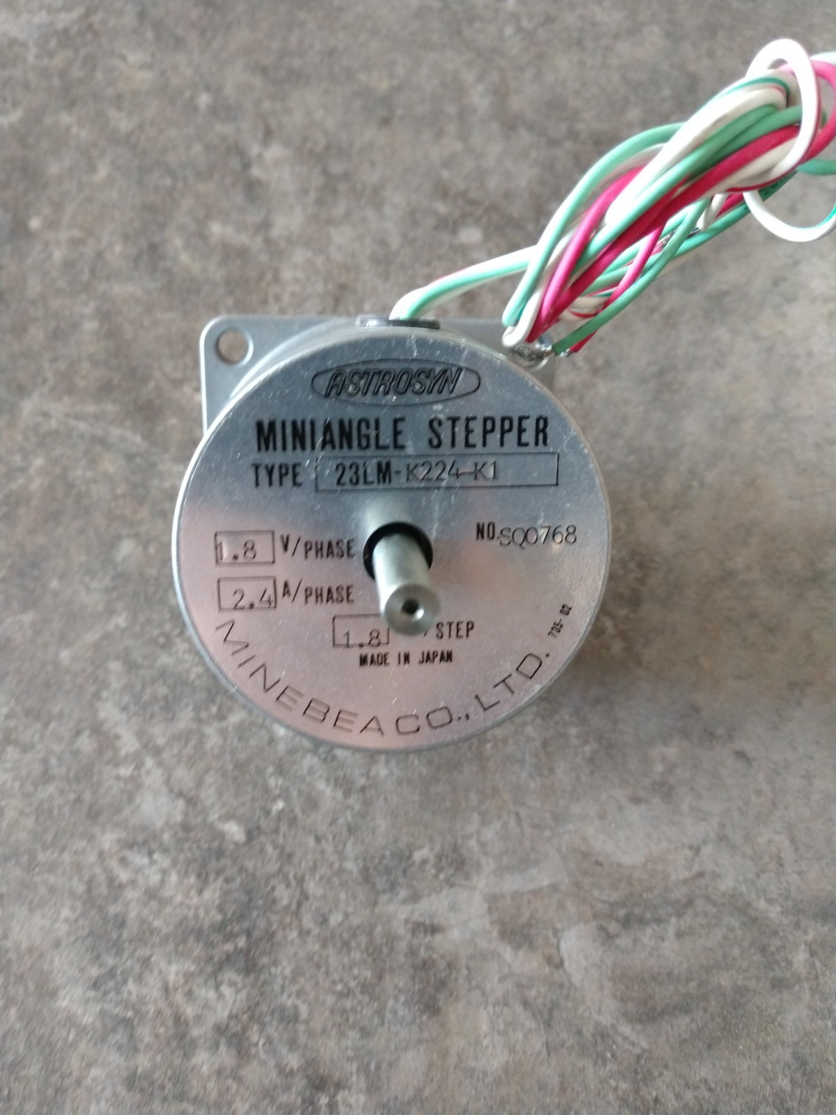 Astrosyn  23LM-K224-K1  Stepper Motor 200 Steps/Rev.  Backshaft